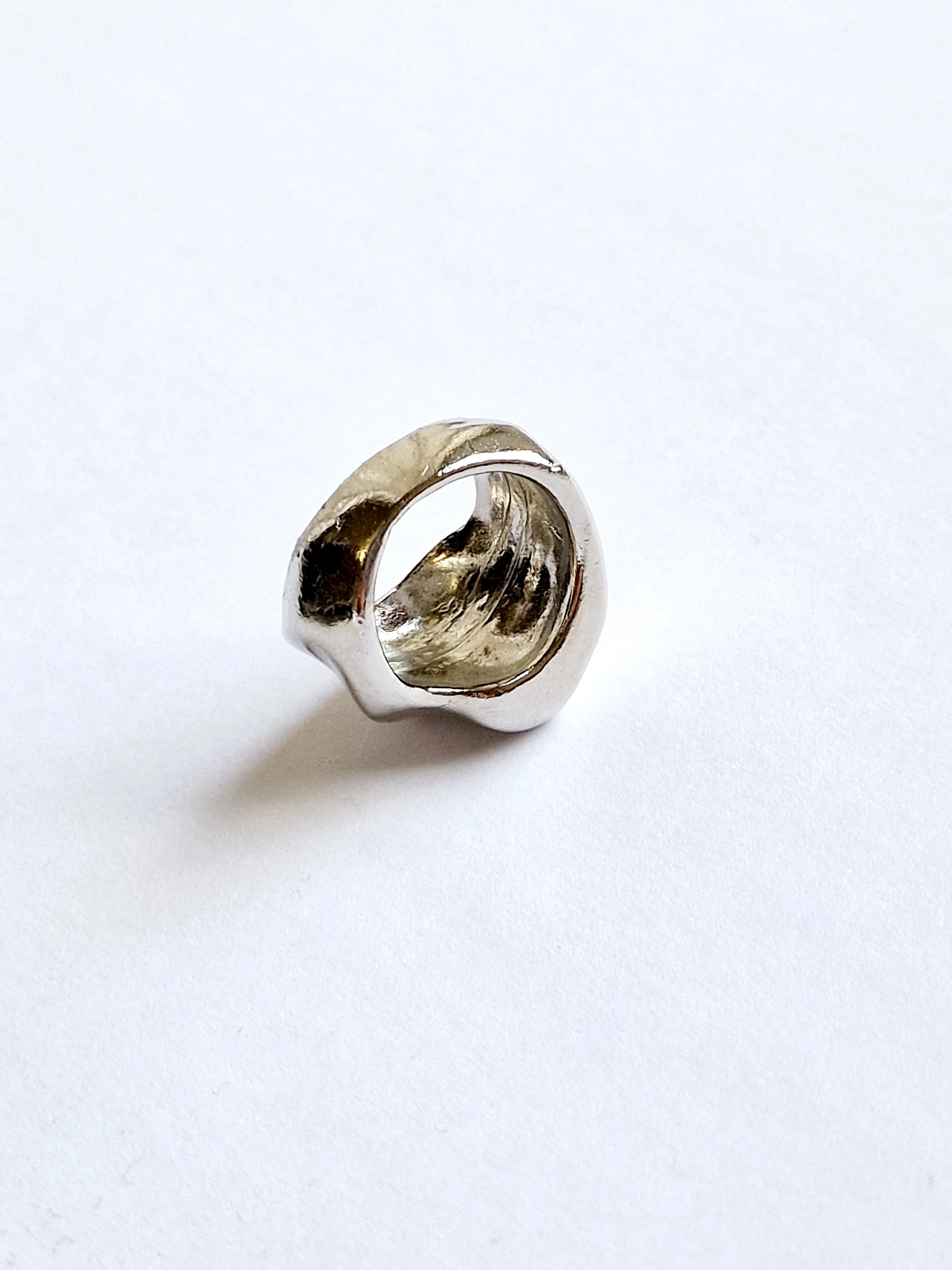 Vintage Silver Plated Chunky Textured Ring - Image 3