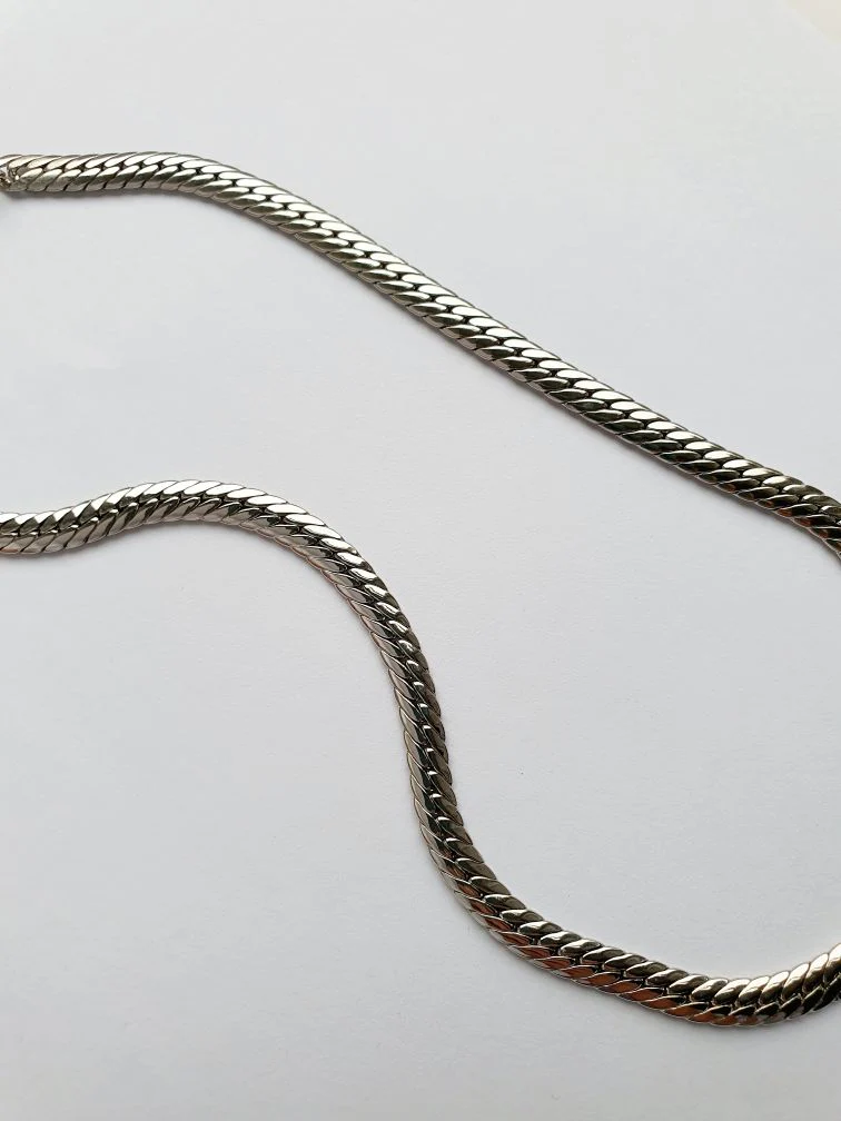 Vintage Silver Plated Curb Chain Necklace - Image 3