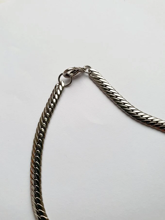 Vintage Silver Plated Curb Chain Necklace - Image 4