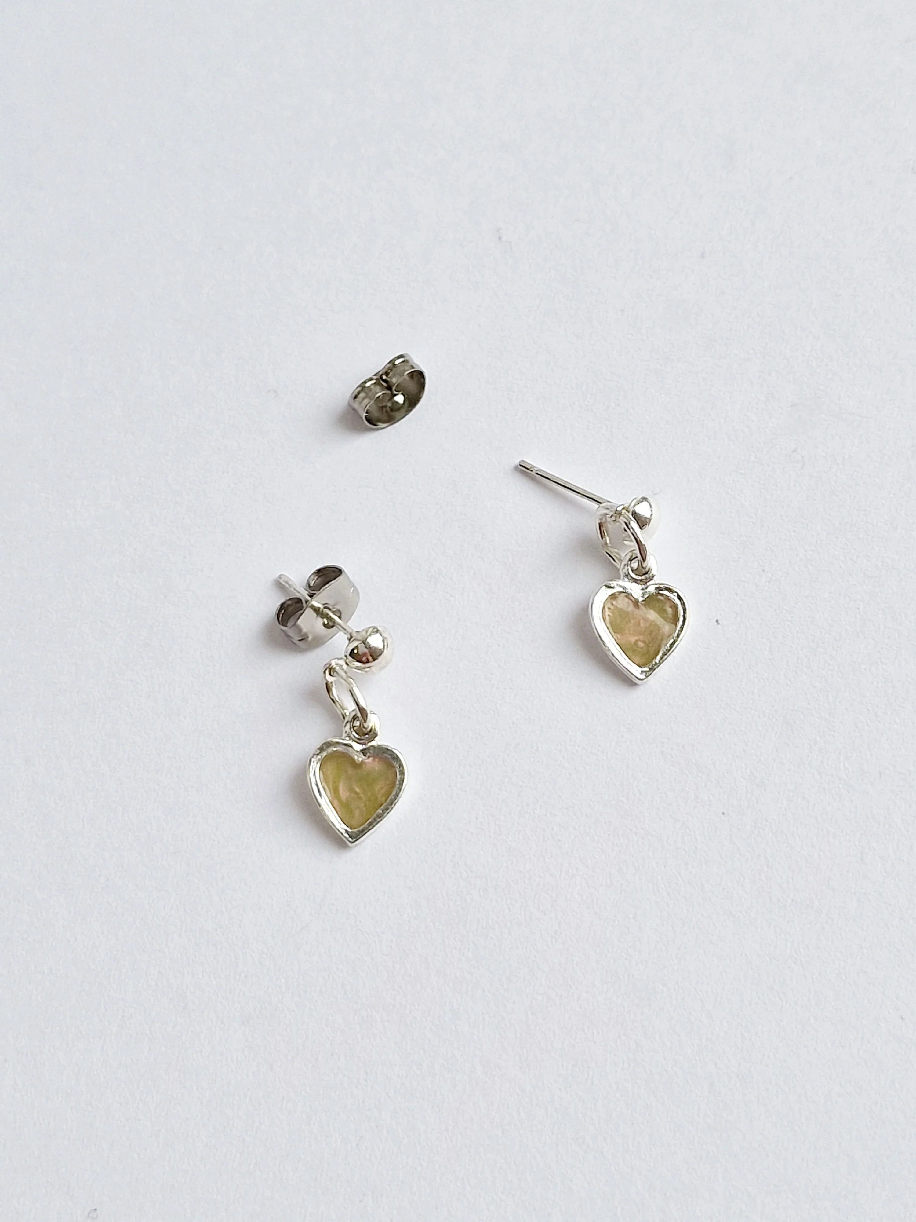 Vintage Silver Plated Mini Heart Drop Earrings - Image 3
