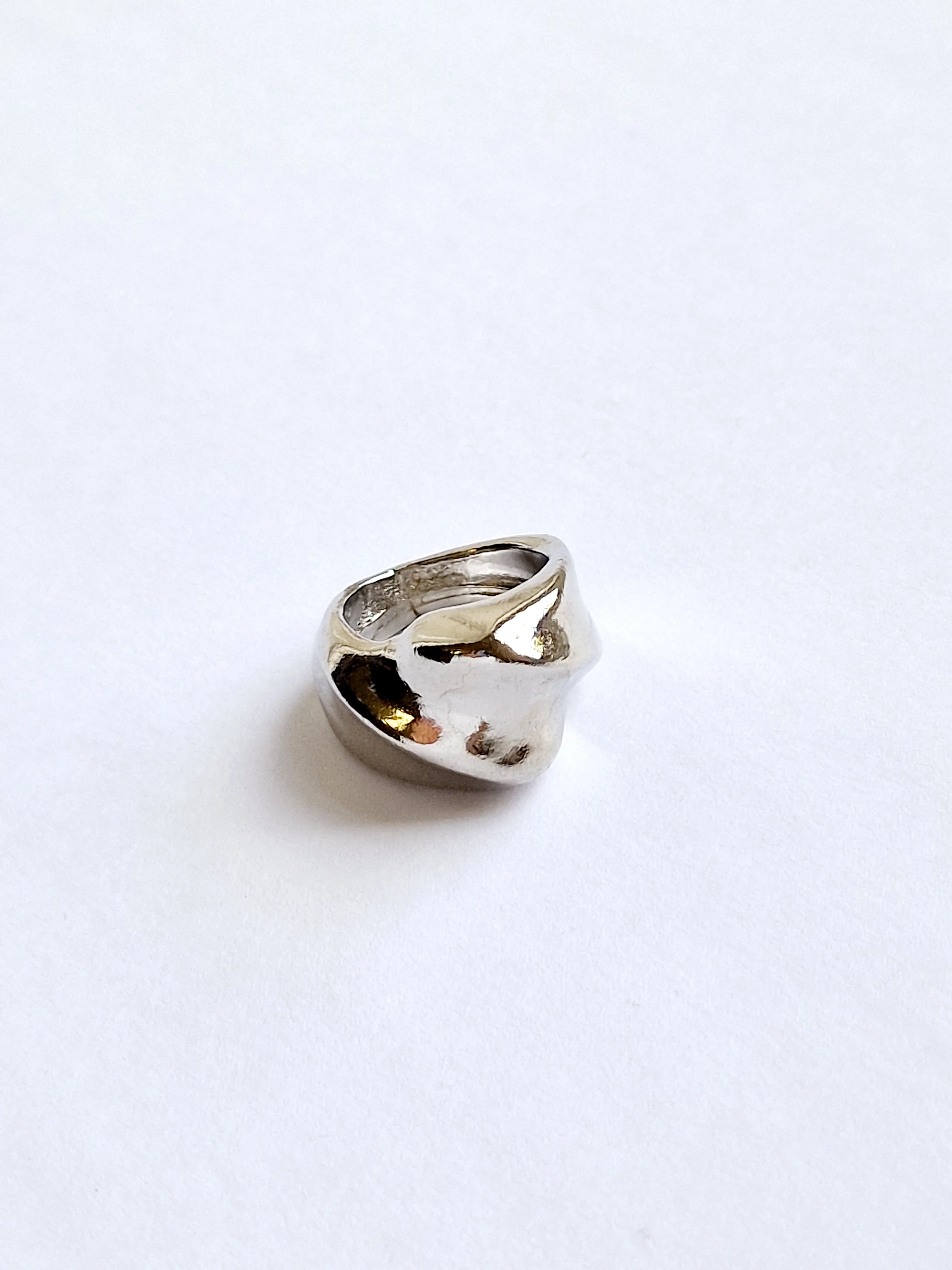 Vintage Silver Plated Organic Statement Ring Set - Image 4