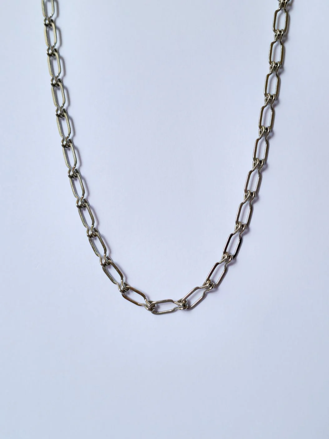 Vintage Silver Plated Paperclip Style Chain Necklace - Image 2