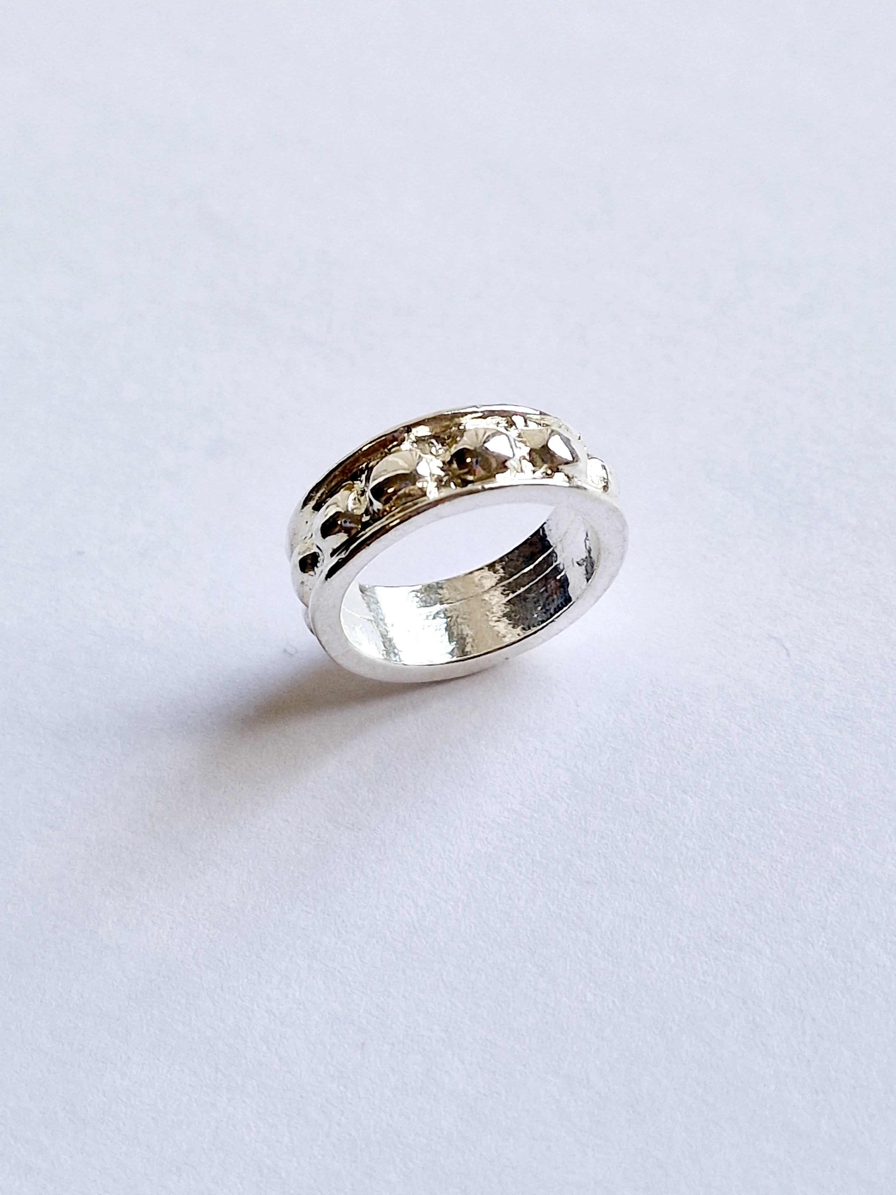 Vintage Silver Plated Ring with Bumps - Image 2