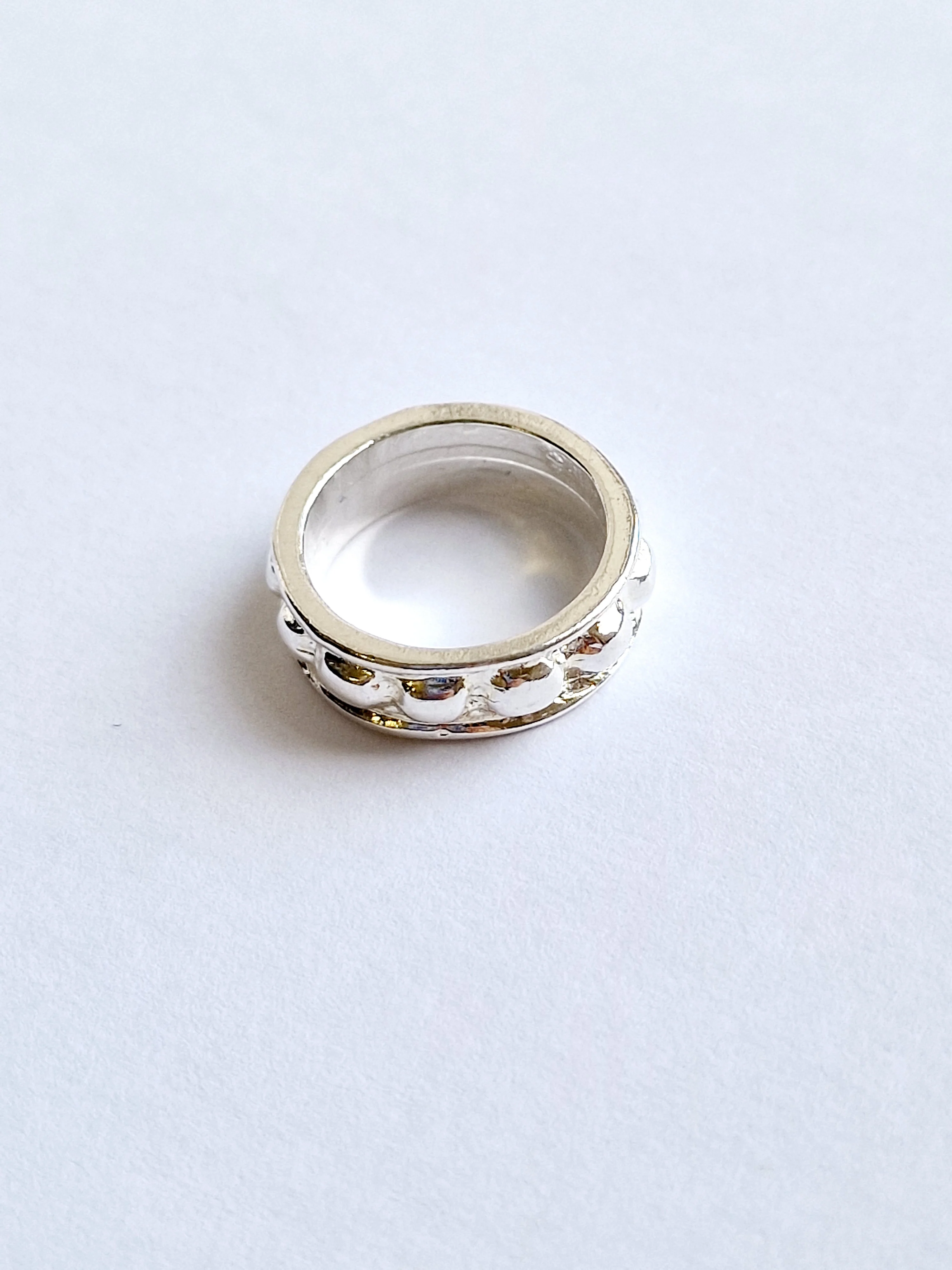 Vintage Silver Plated Ring with Bumps - Image 3