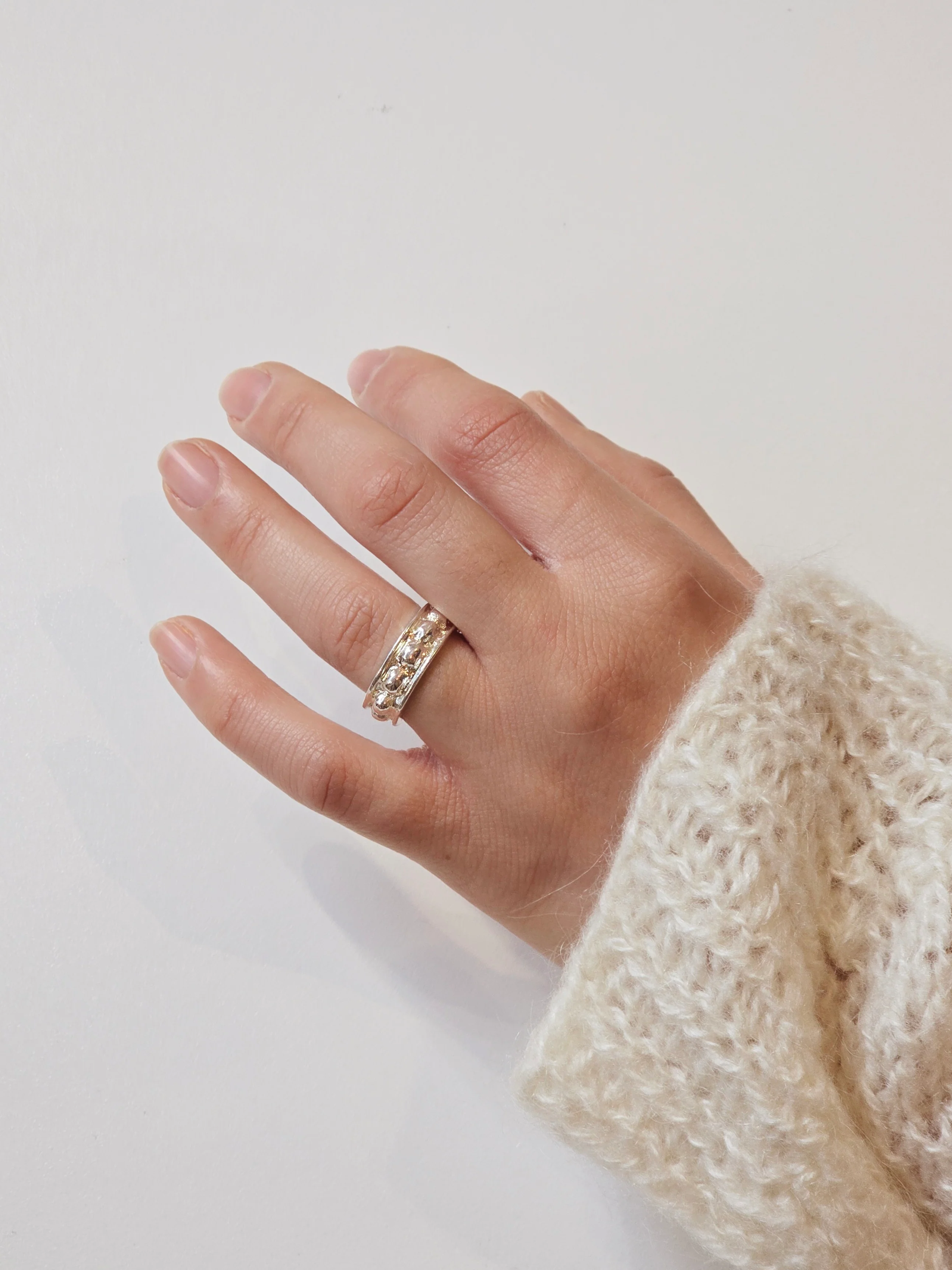 Vintage Silver Plated Ring with Bumps - Image 4