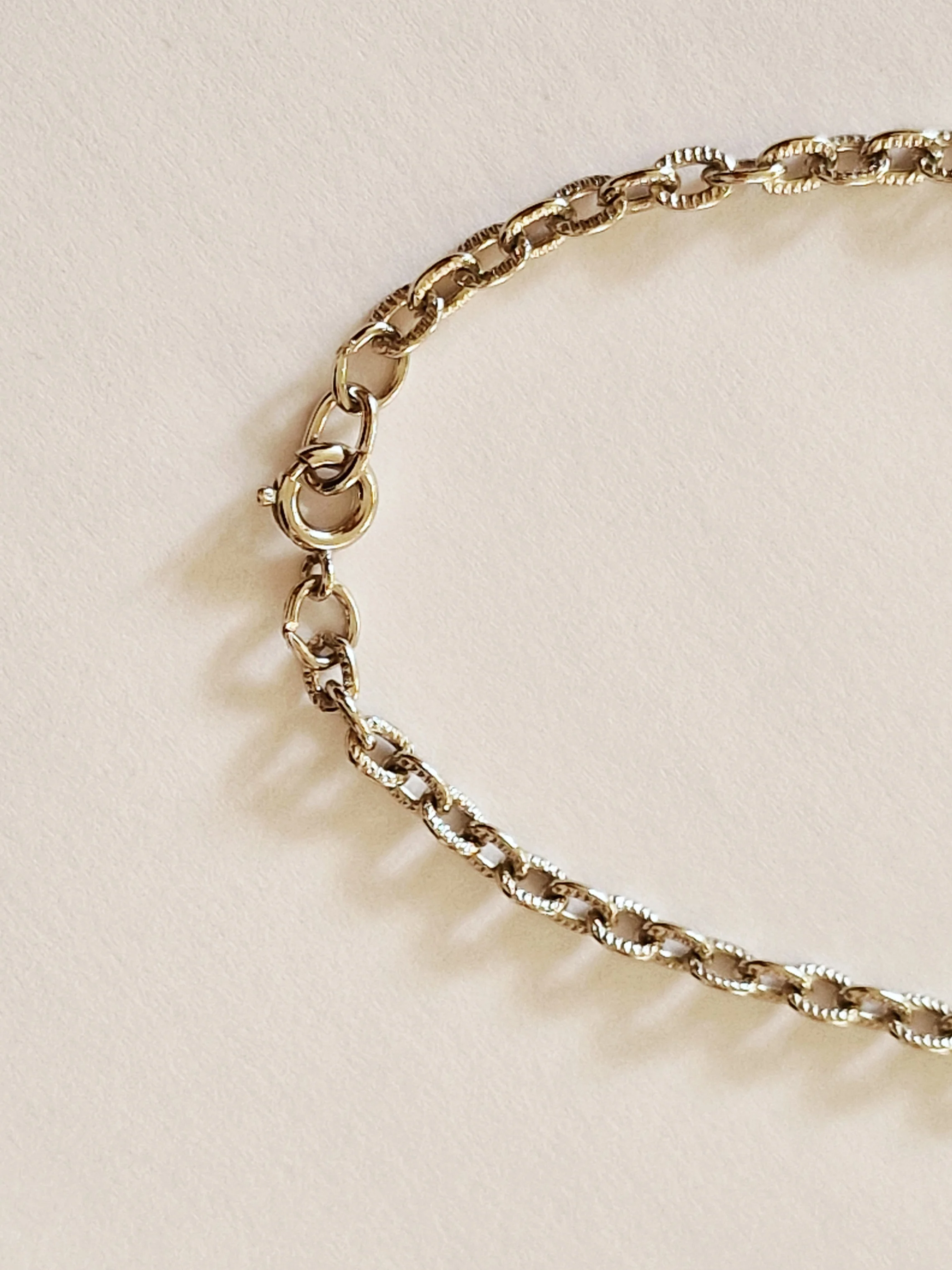 Vintage Silver Plated Statement Chain Necklace with Brown Charm by Legacy - Image 5