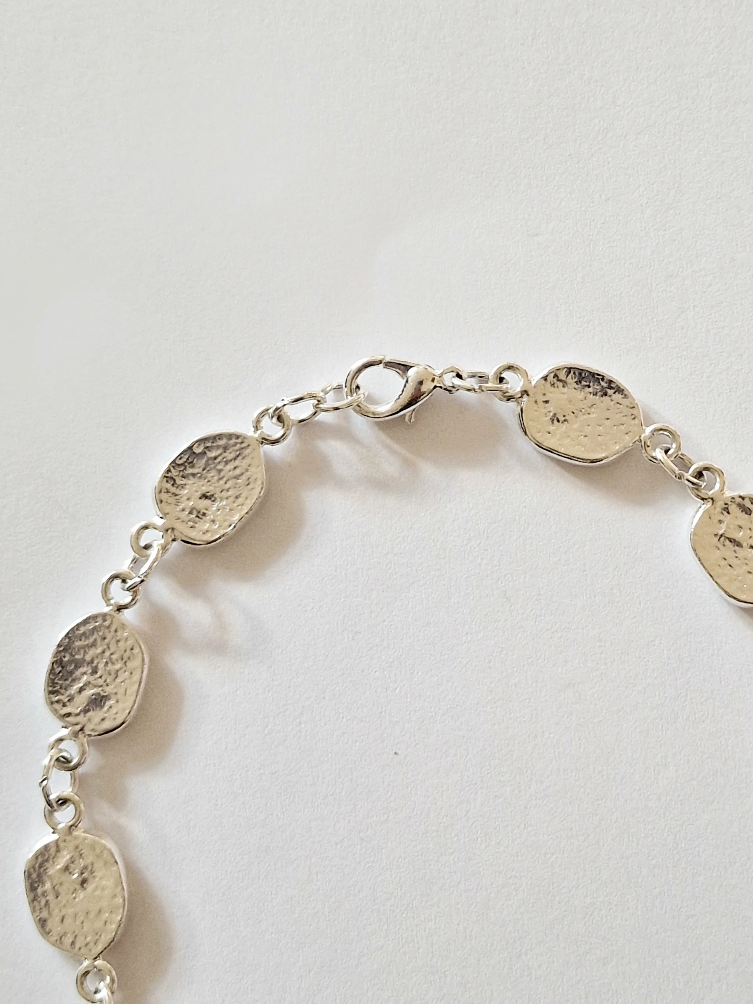 Vintage Silver Plated Textured Link Chain Necklace - Image 5