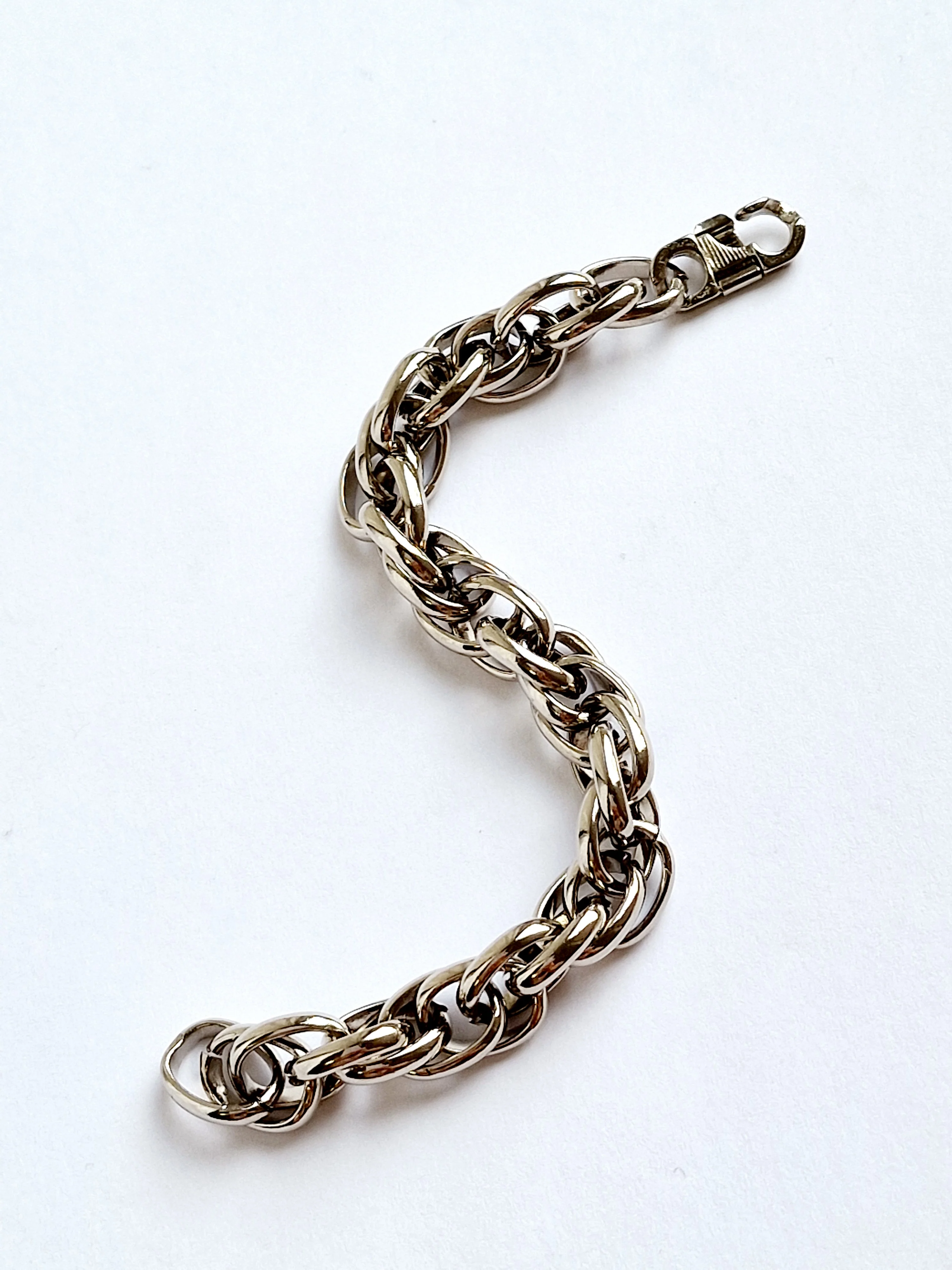 Vintage Silver Plated Twist Cable Chain Bracelet - Image 4