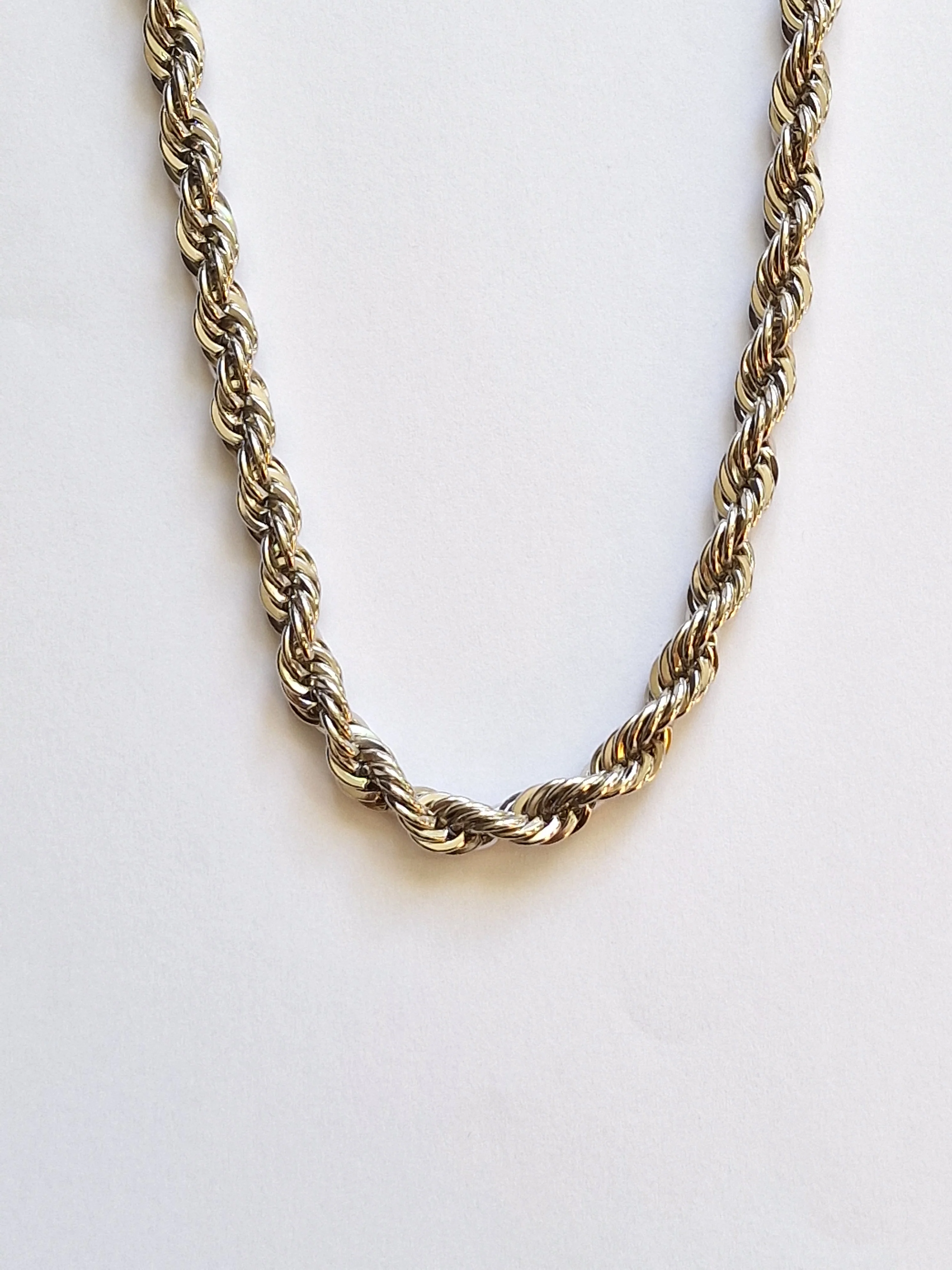 Vintage Silver Plated Twist Rope Chain Necklace - Image 2