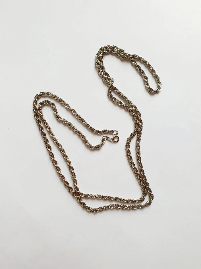 Vintage Silver Plated Wheat Chain Necklace - Image 2