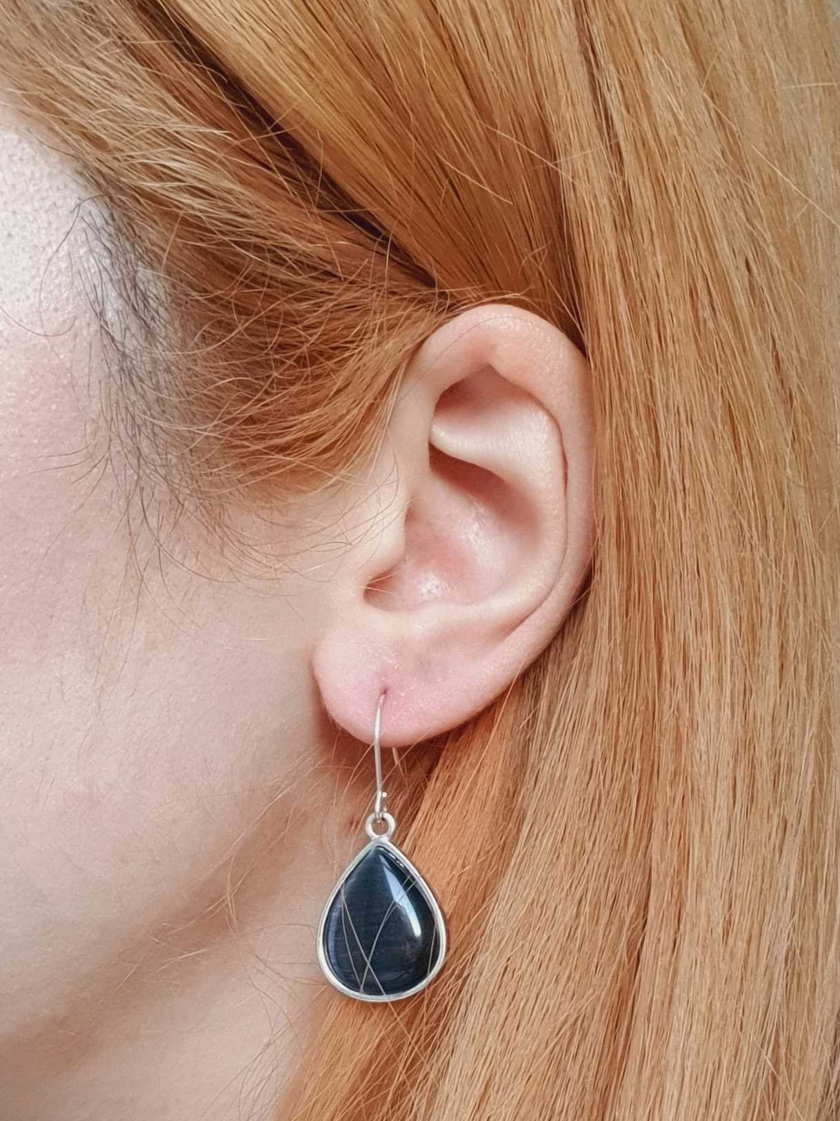 Vintage Silver Toned Drop Earrings - Image 2