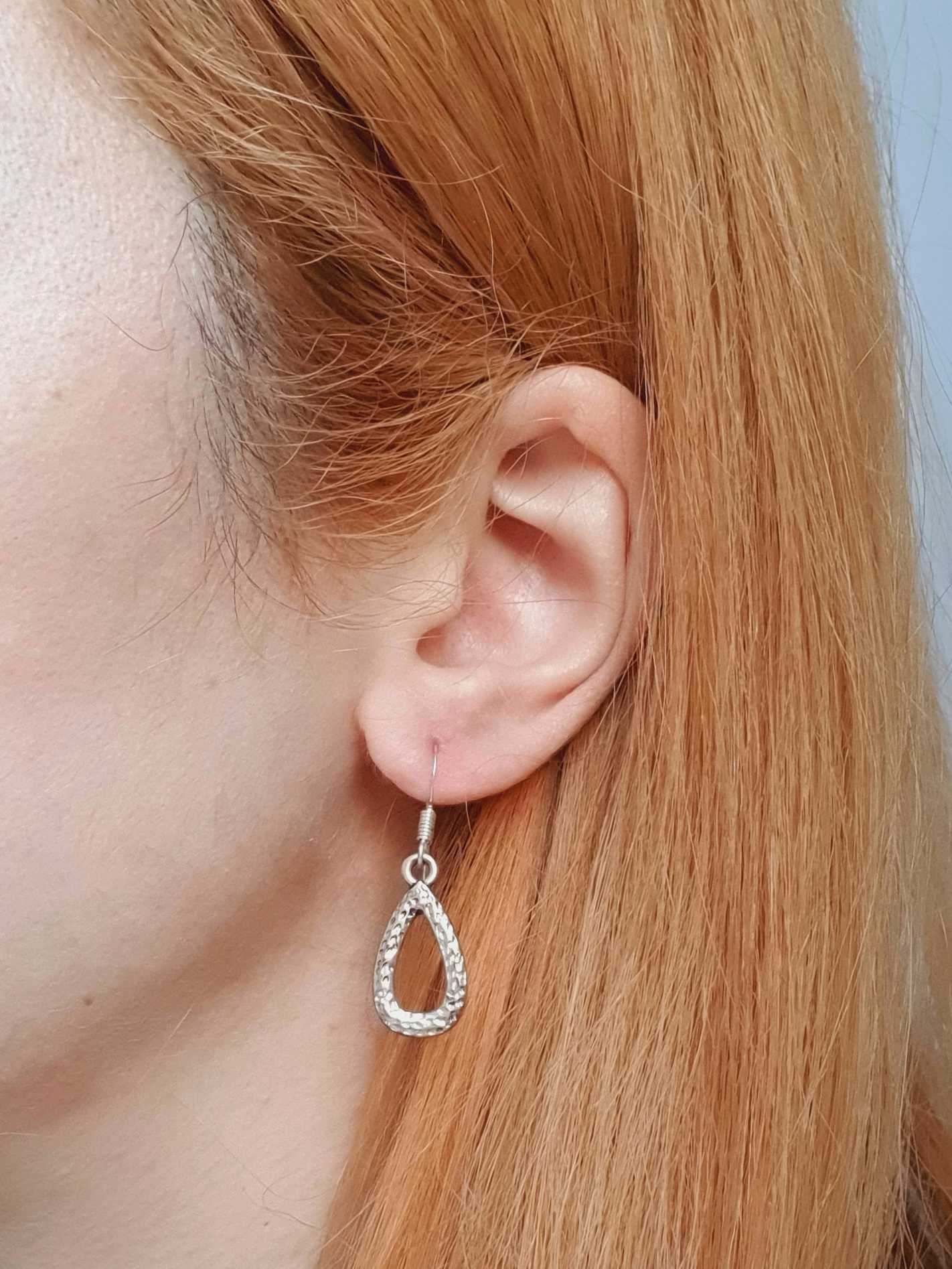 Vintage Silver Toned Drop Earrings - Image 2