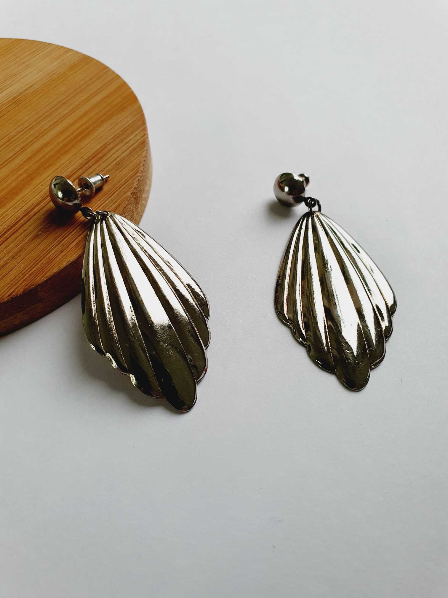 Vintage Silver Toned Statement Earrings - Image 3