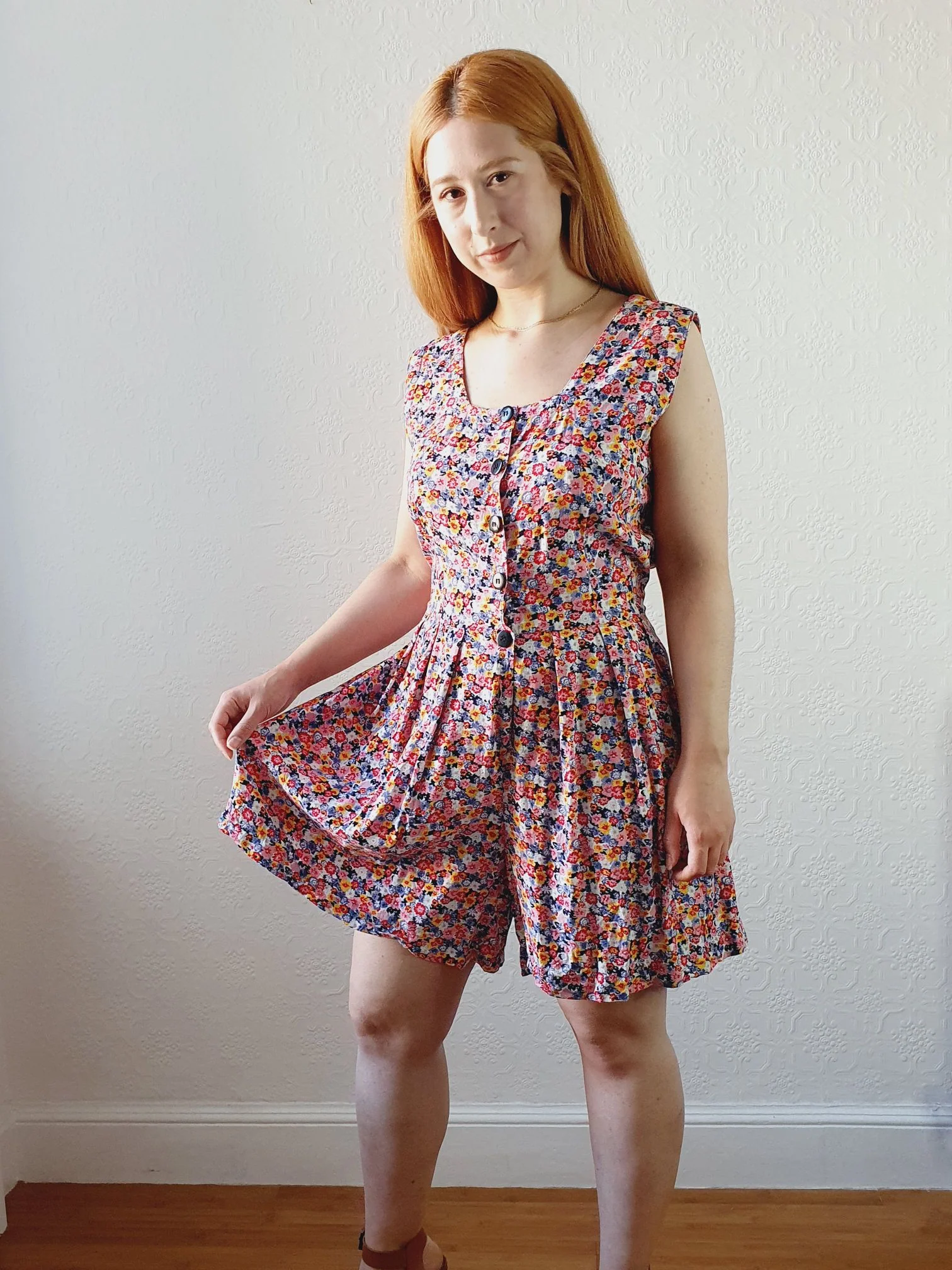 Vintage Sleeveless Floral Playsuit - M/L - Image 3