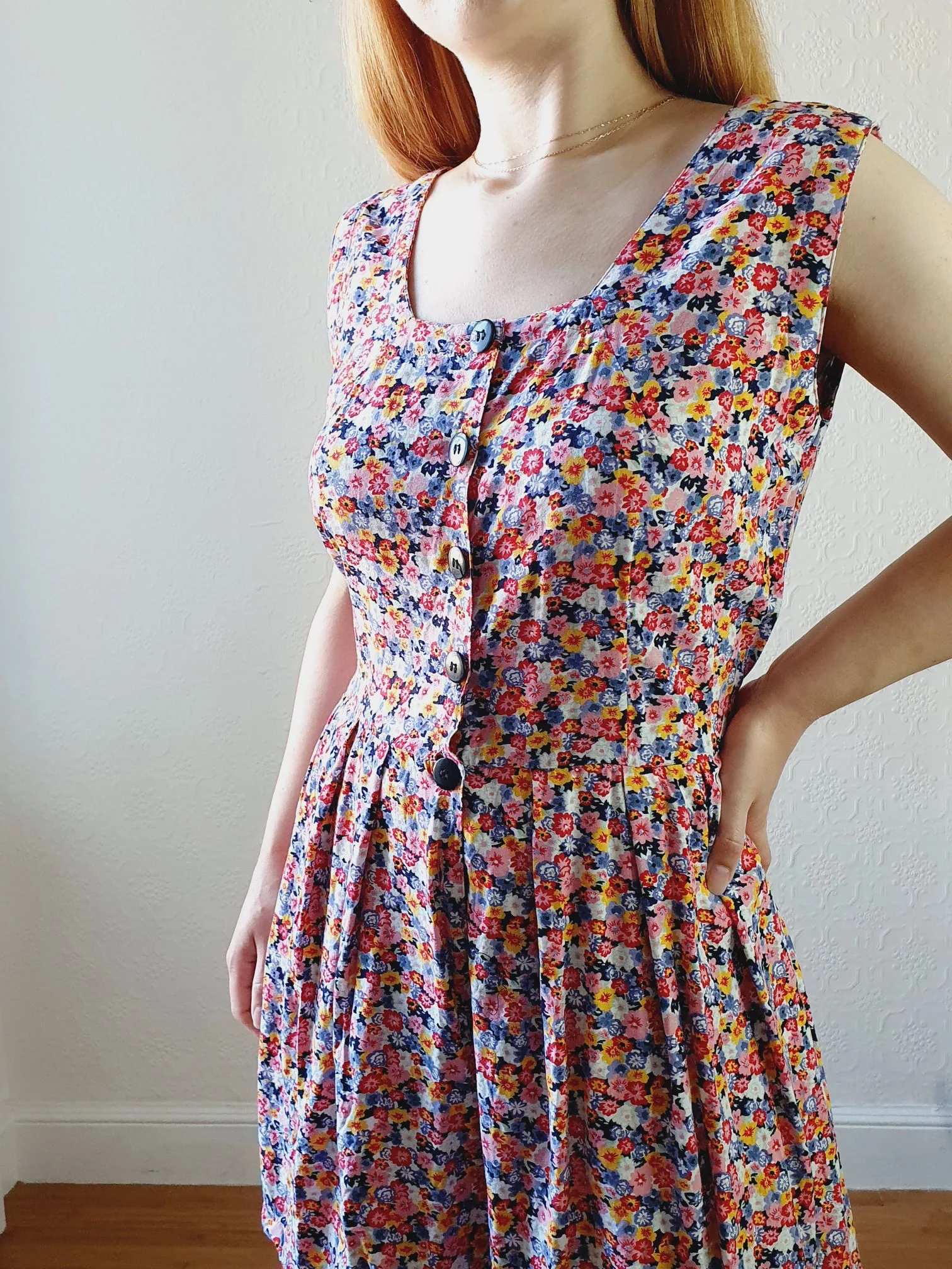 Vintage Sleeveless Floral Playsuit - M/L - Image 5