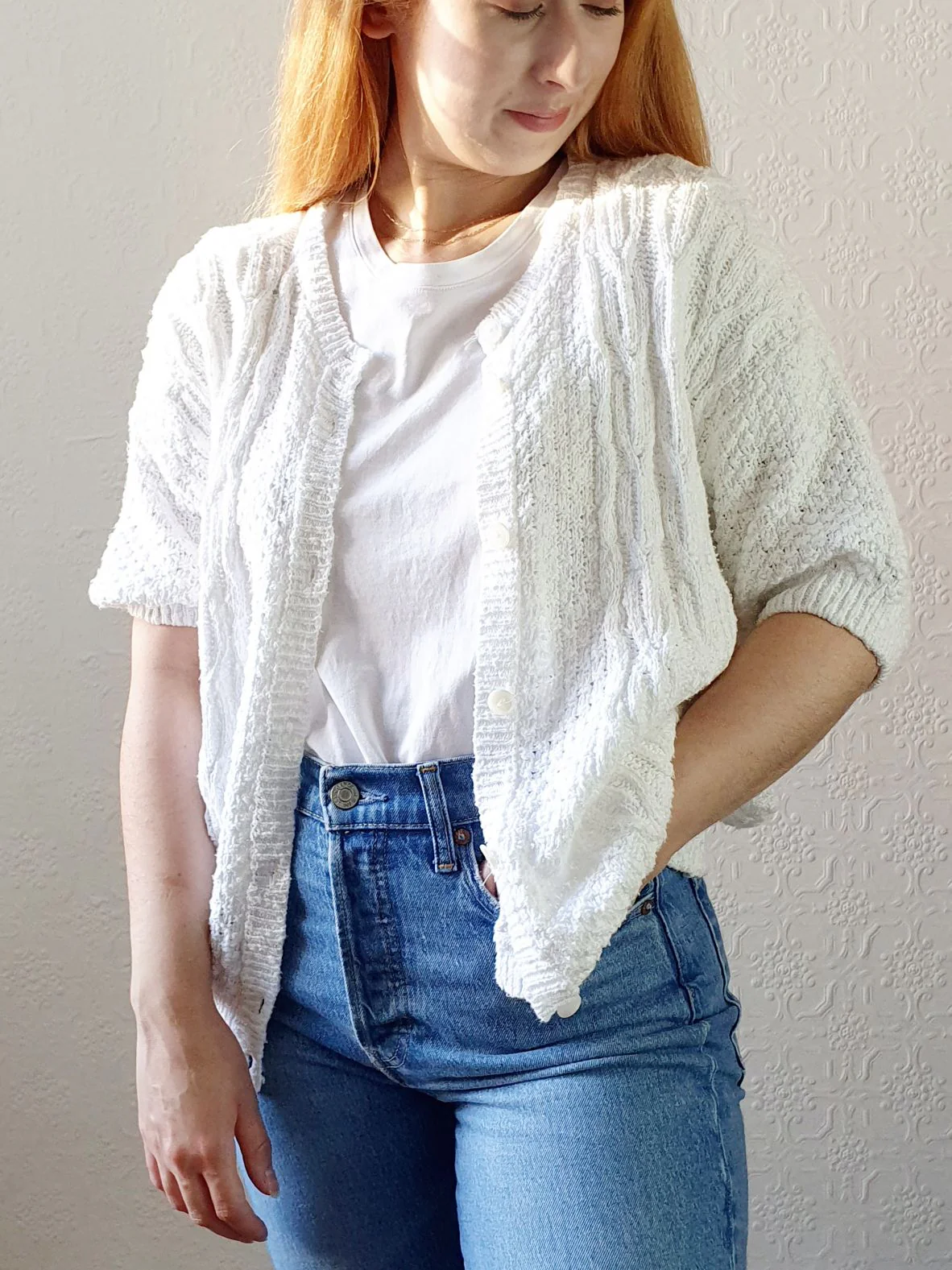 Vintage St Michael Cotton Cardigan - S/M/L