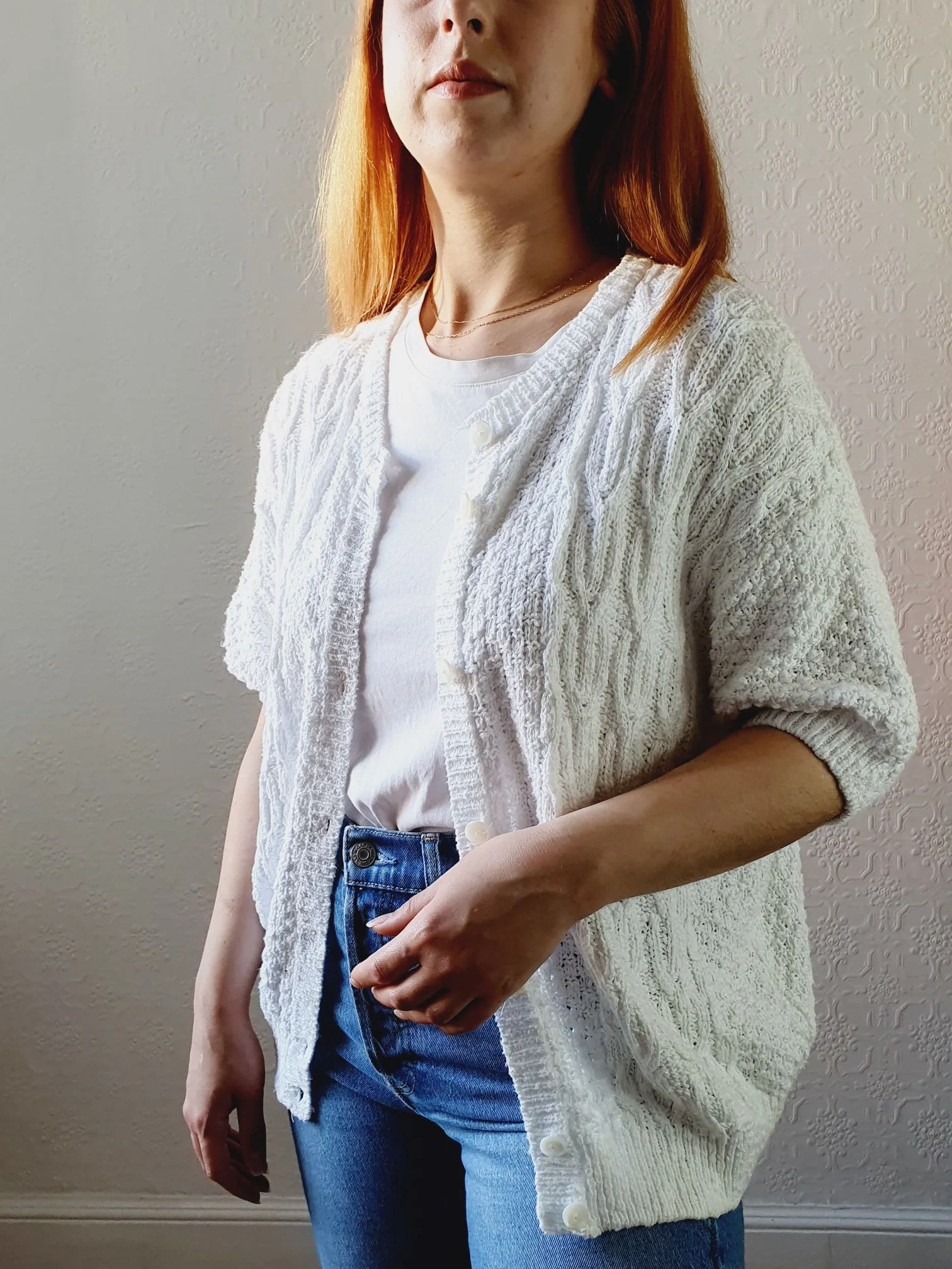 Vintage St Michael Cotton Cardigan - S/M/L - Image 2