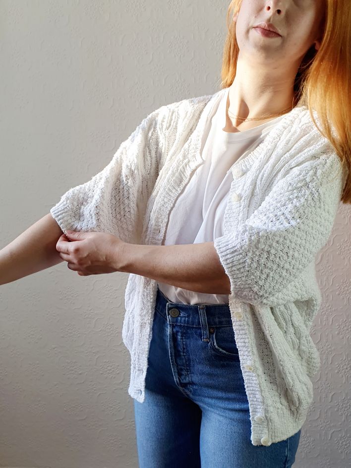 Vintage St Michael Cotton Cardigan - S/M/L - Image 4