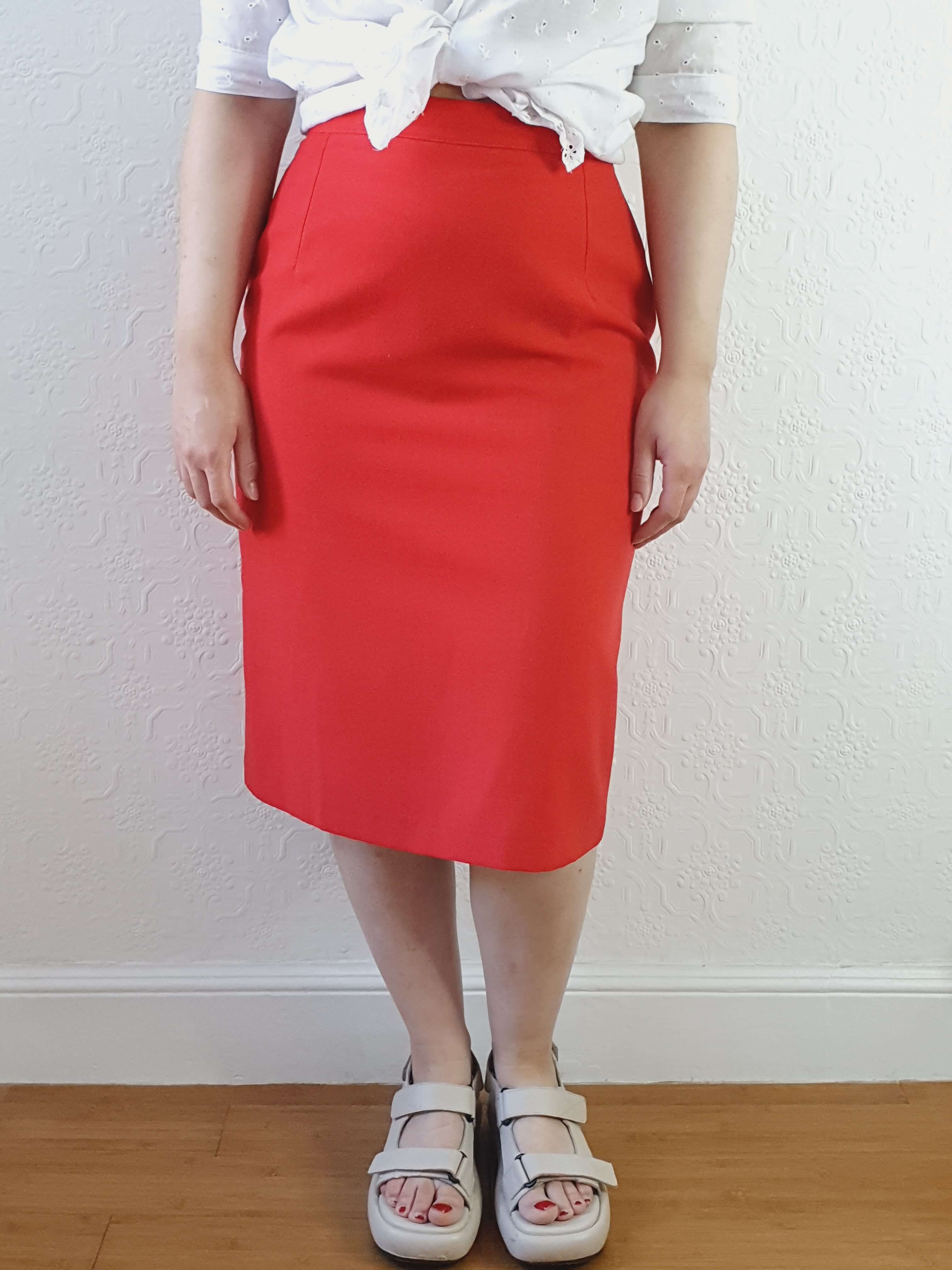 Vintage St Michael Red Pencil Skirt - S - Image 6