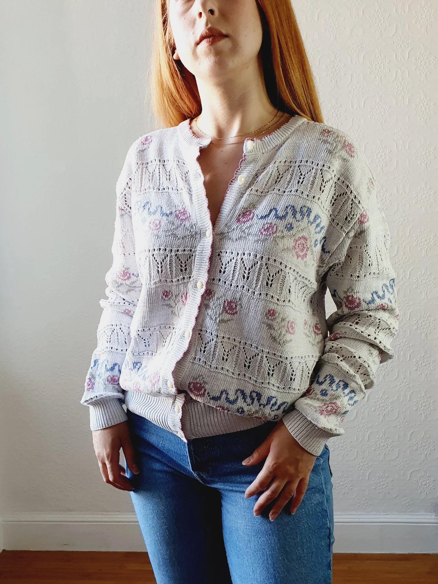 Vintage St Michael Rose Cardigan - L - Image 10