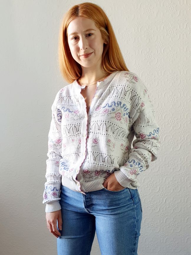 Vintage St Michael Rose Cardigan - L - Image 11