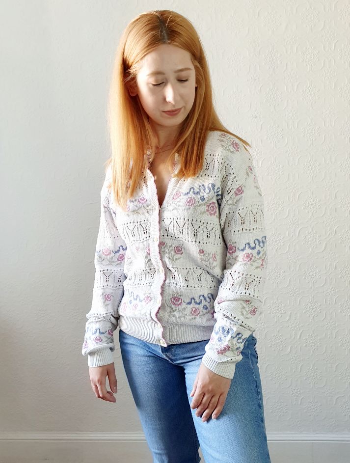 Vintage St Michael Rose Cardigan - L - Image 4