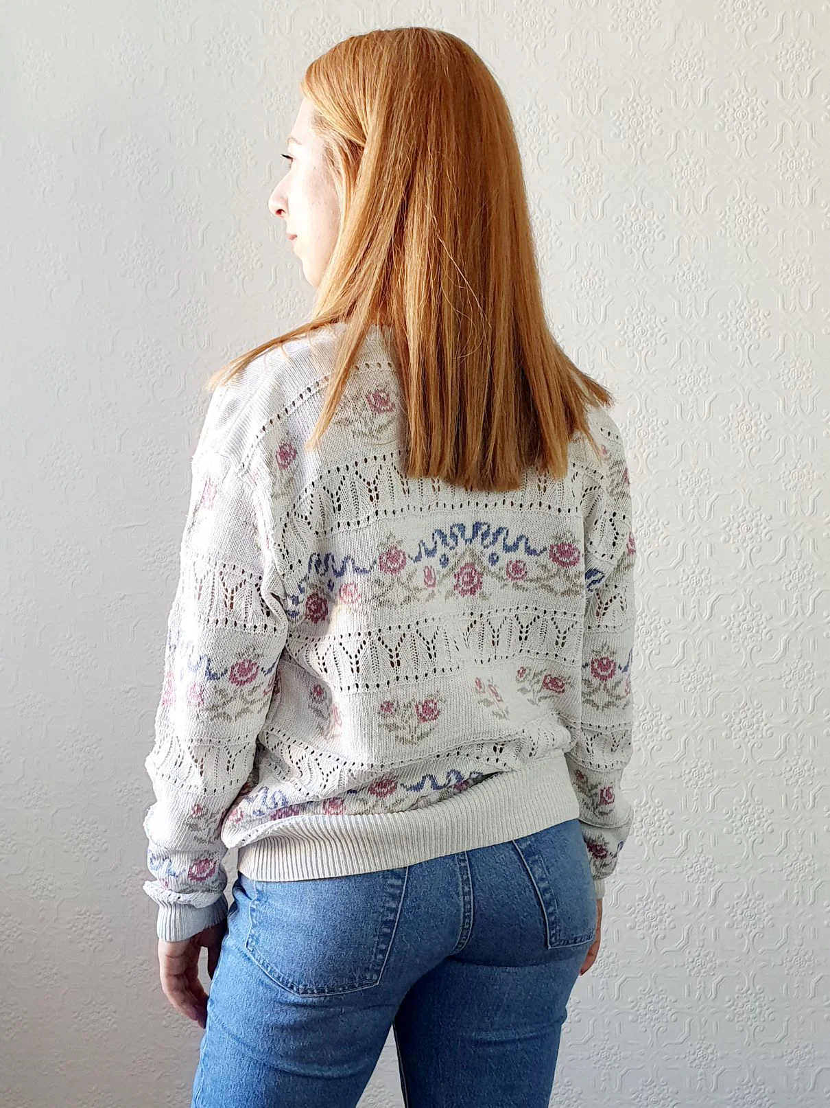 Vintage St Michael Rose Cardigan - L - Image 7