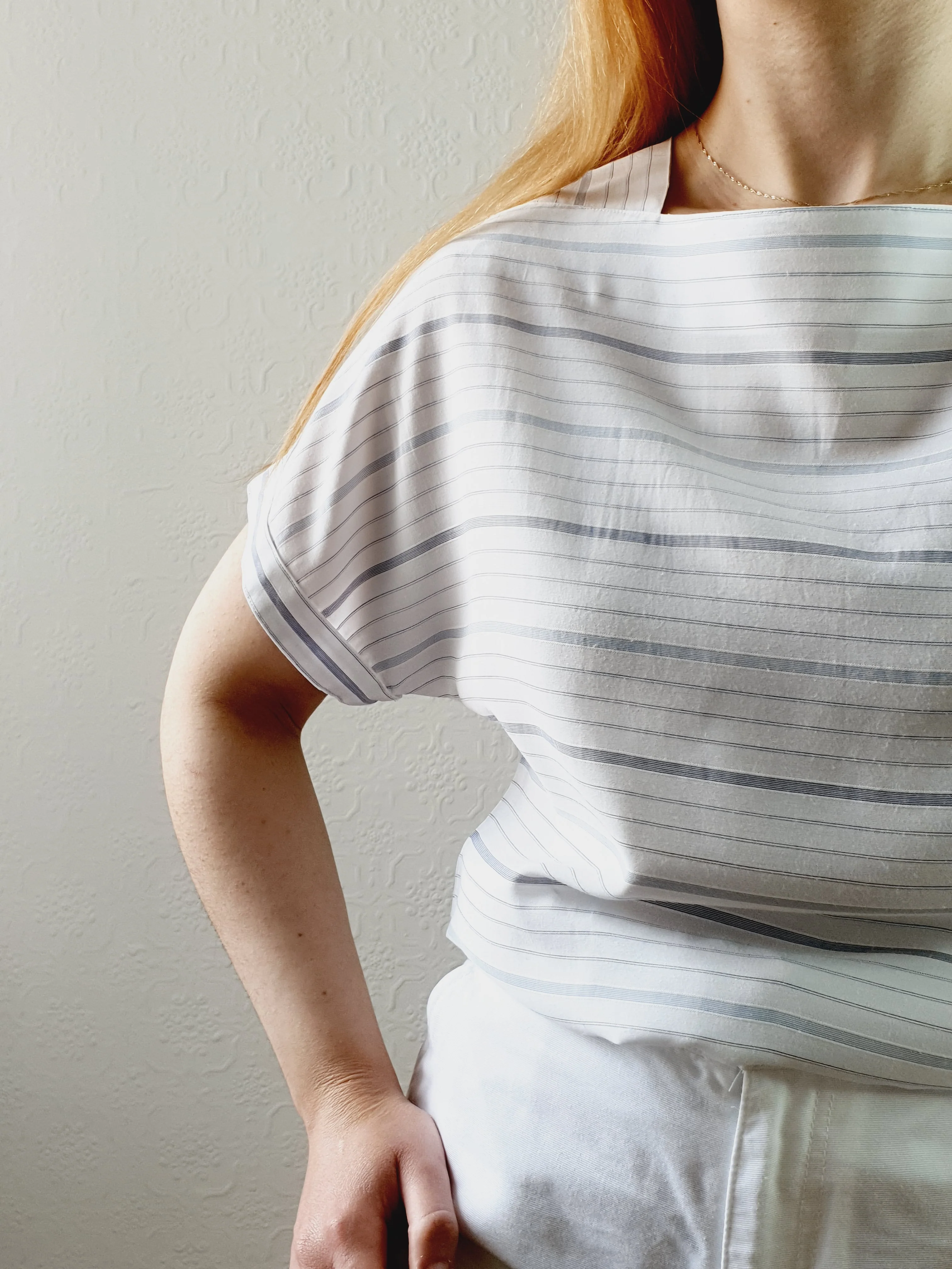 Vintage Striped Square Neck Top - S/M - Image 2