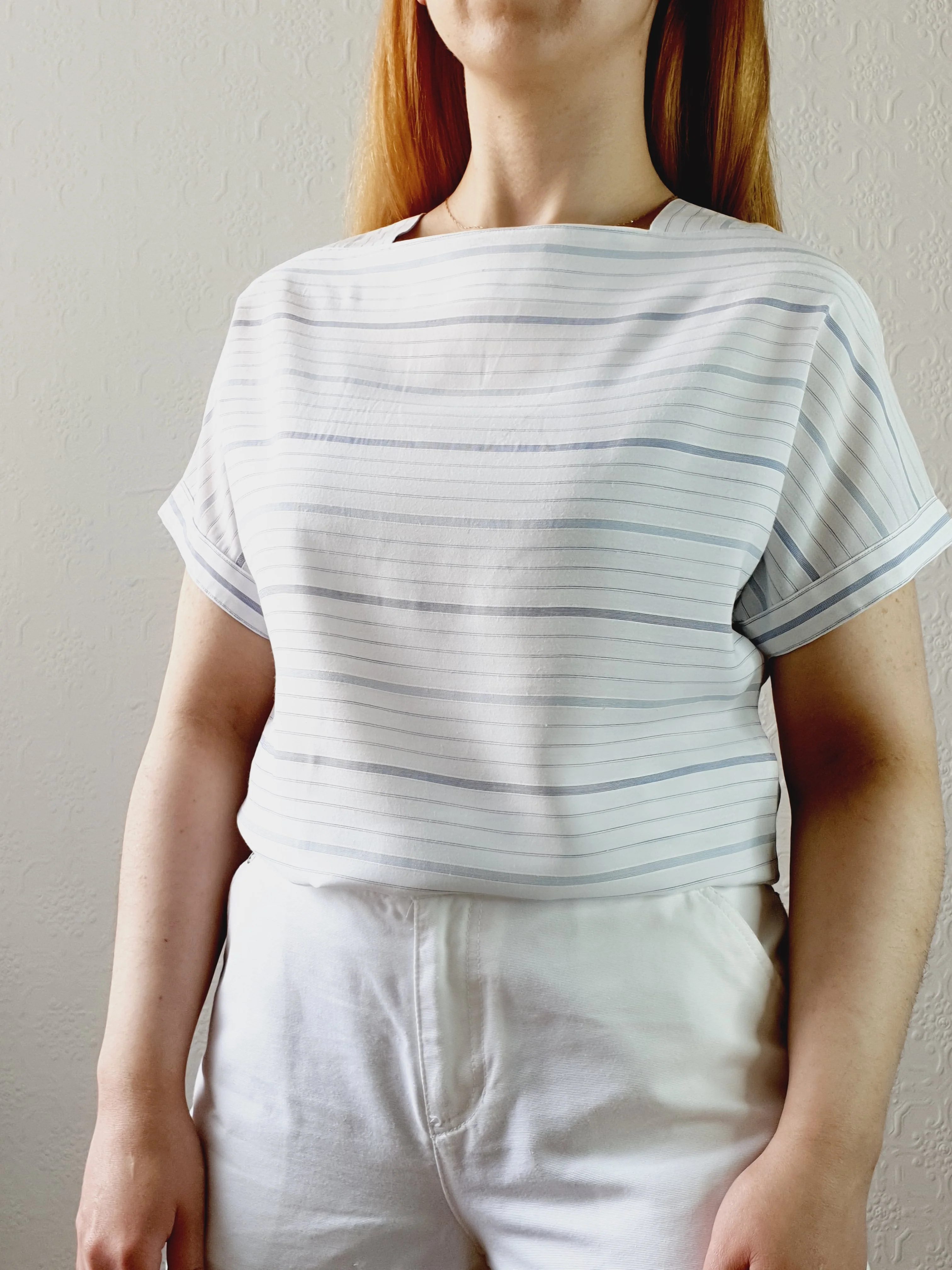 Vintage Striped Square Neck Top - S/M - Image 3