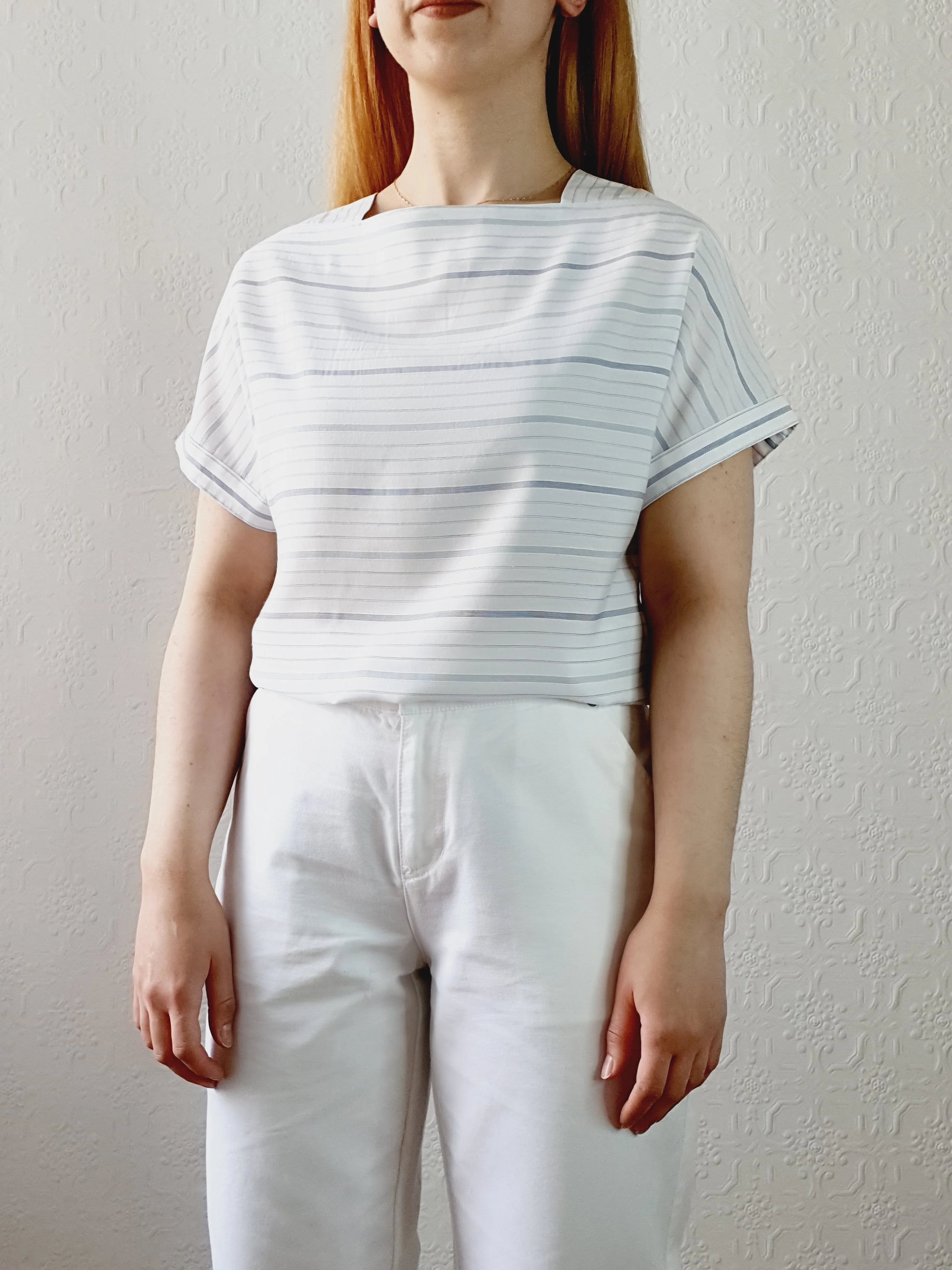 Vintage Striped Square Neck Top - S/M - Image 4