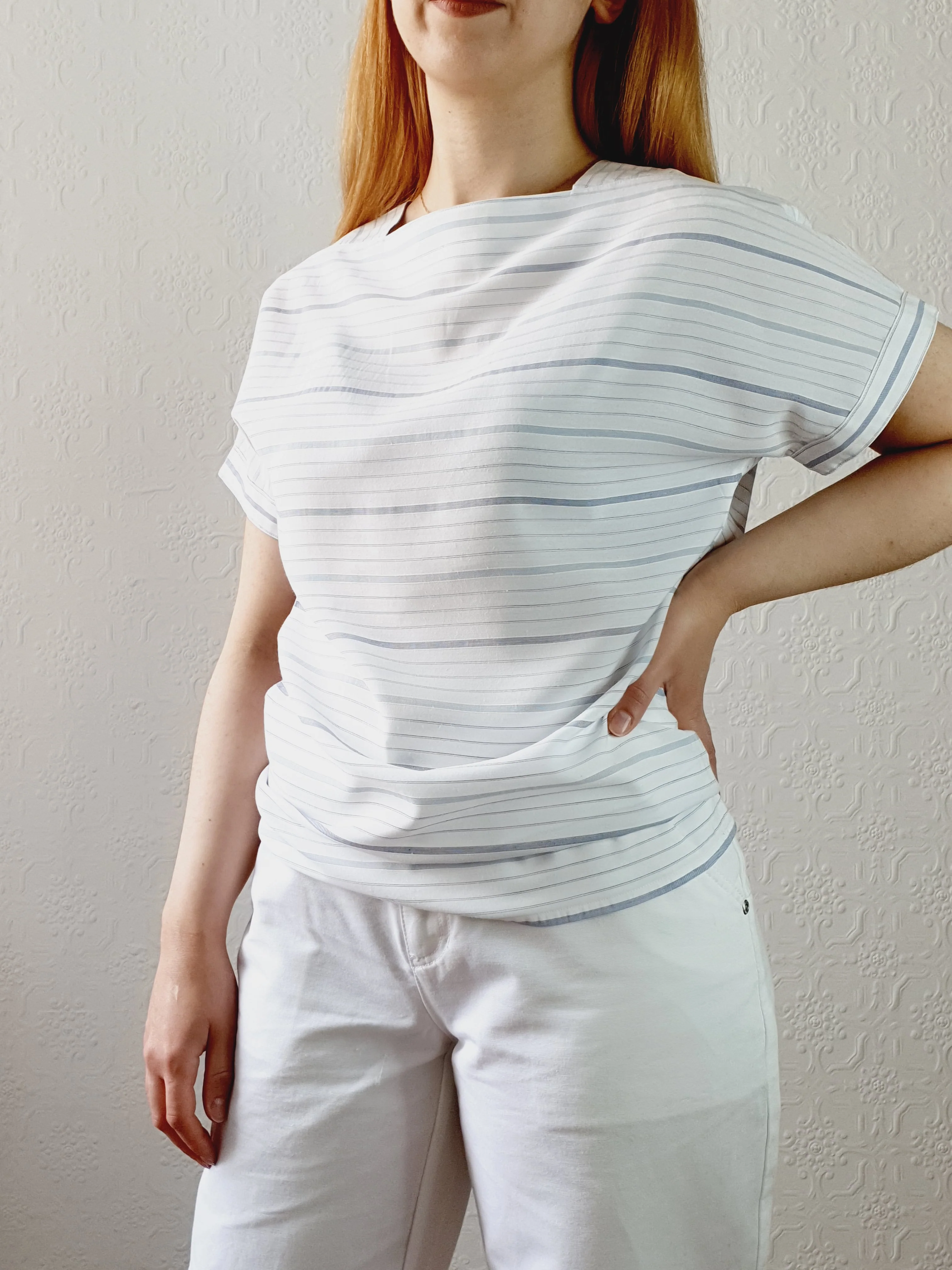 Vintage Striped Square Neck Top - S/M - Image 6
