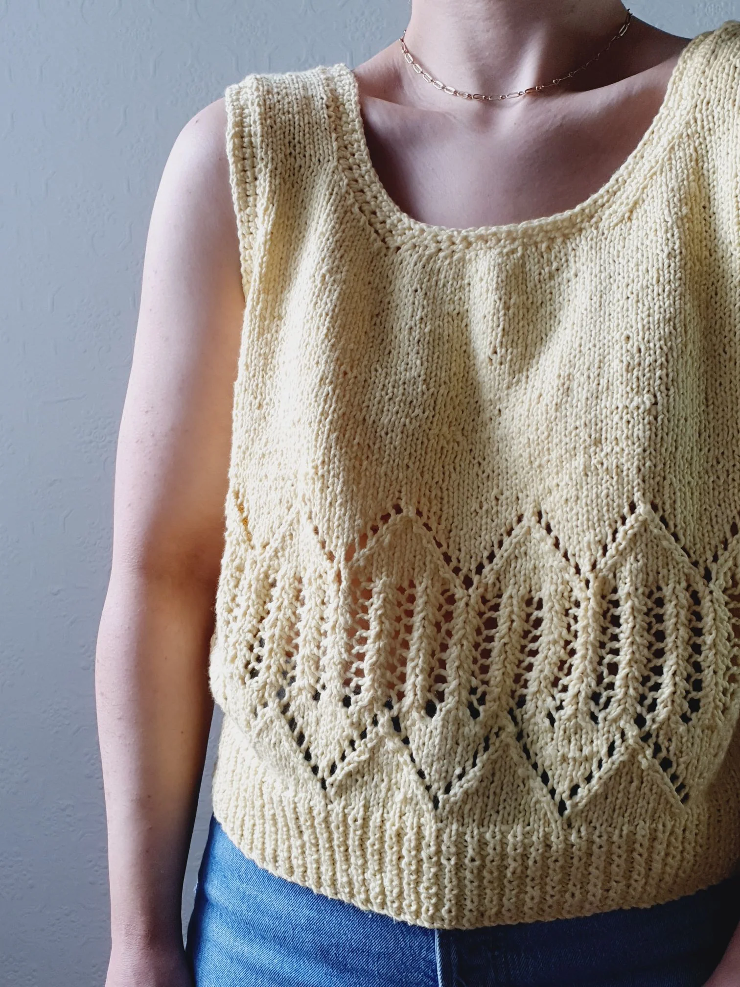 Vintage Sunshine Yellow Handknitted Cropped Top - M/L - Image 7