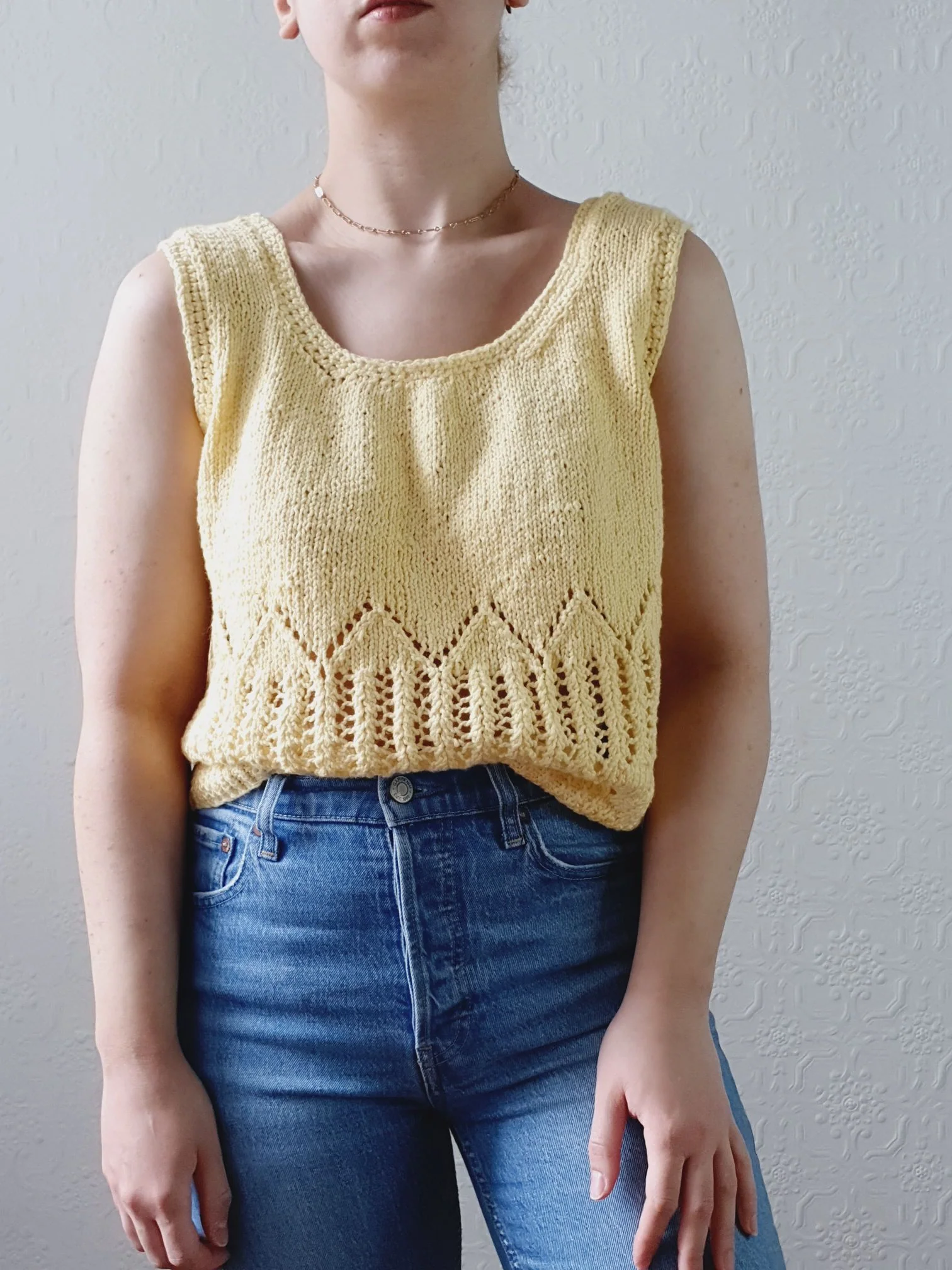 Vintage Sunshine Yellow Handknitted Cropped Top - M/L - Image 8