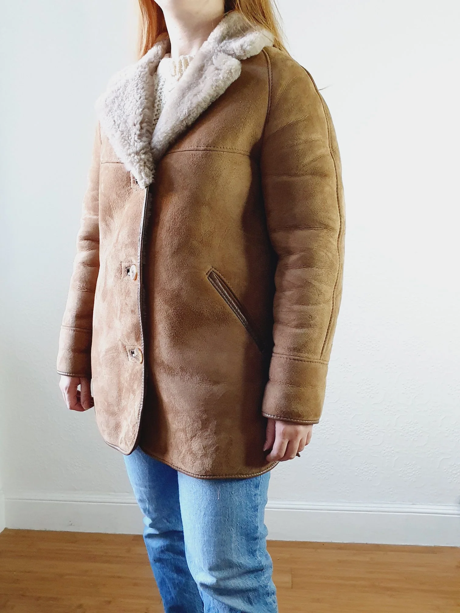 Vintage Tan Sheepskin Jacket - S - Image 11