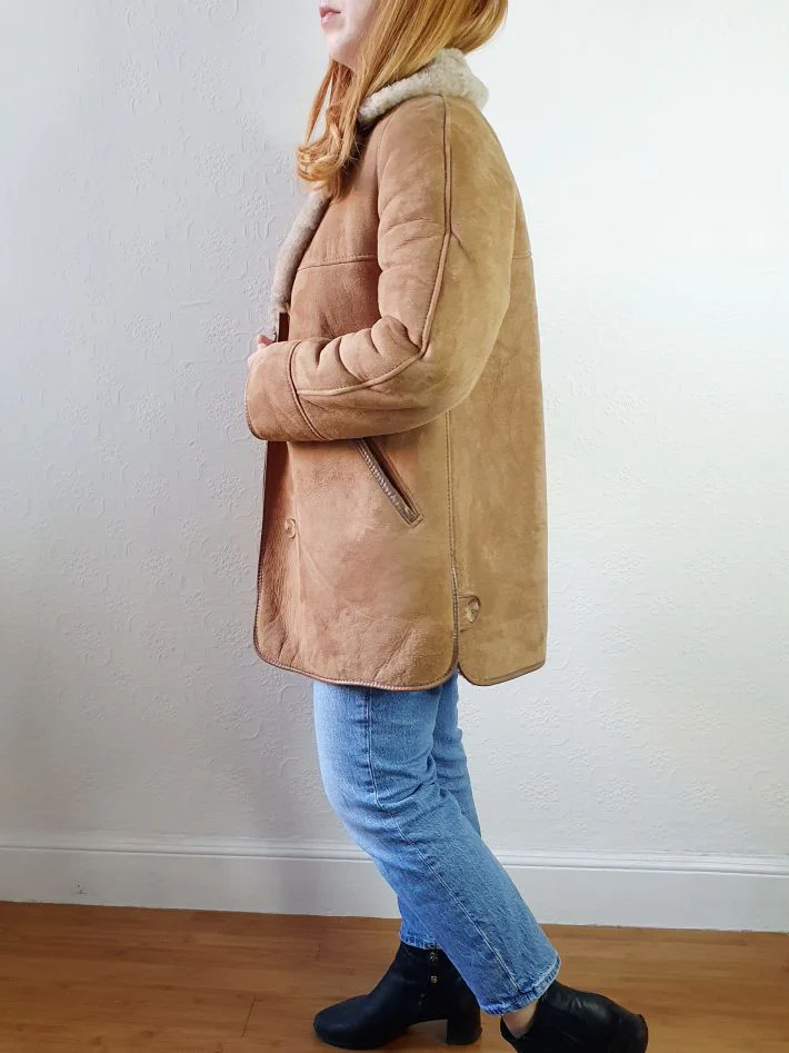 Vintage Tan Sheepskin Jacket - S - Image 2