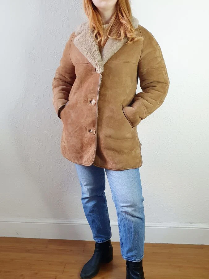 Vintage Tan Sheepskin Jacket - S - Image 4