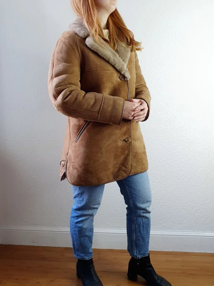 Vintage Tan Sheepskin Jacket - S - Image 9