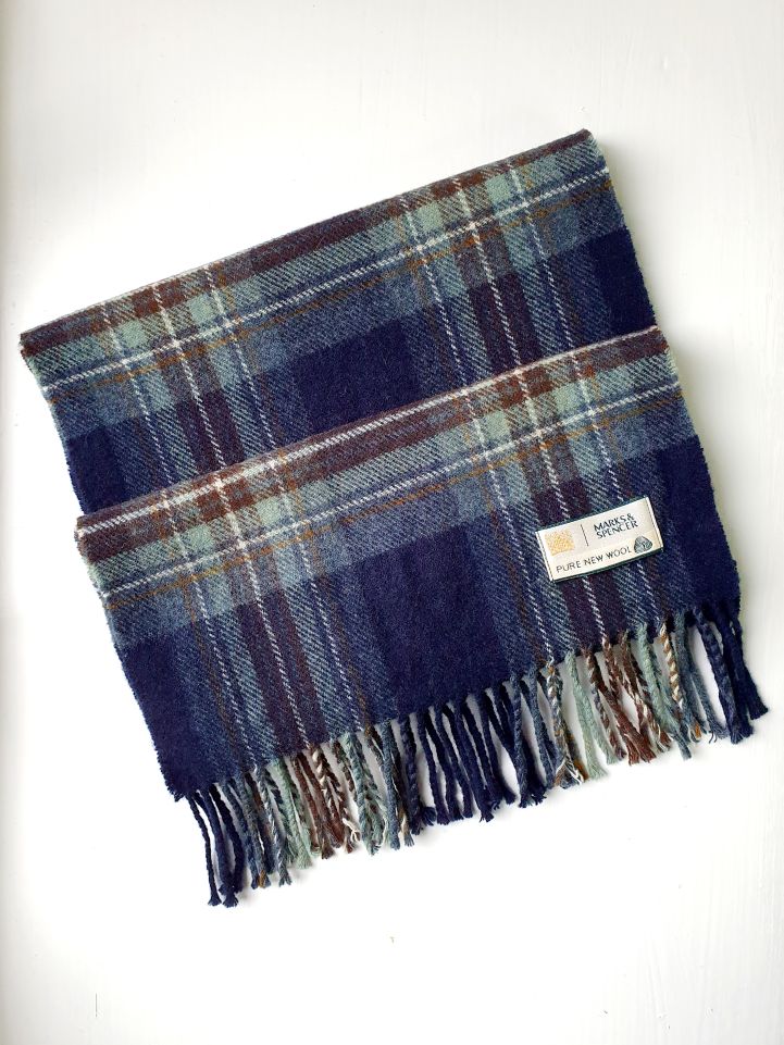 Vintage Tartan Wool Scarf - Image 2