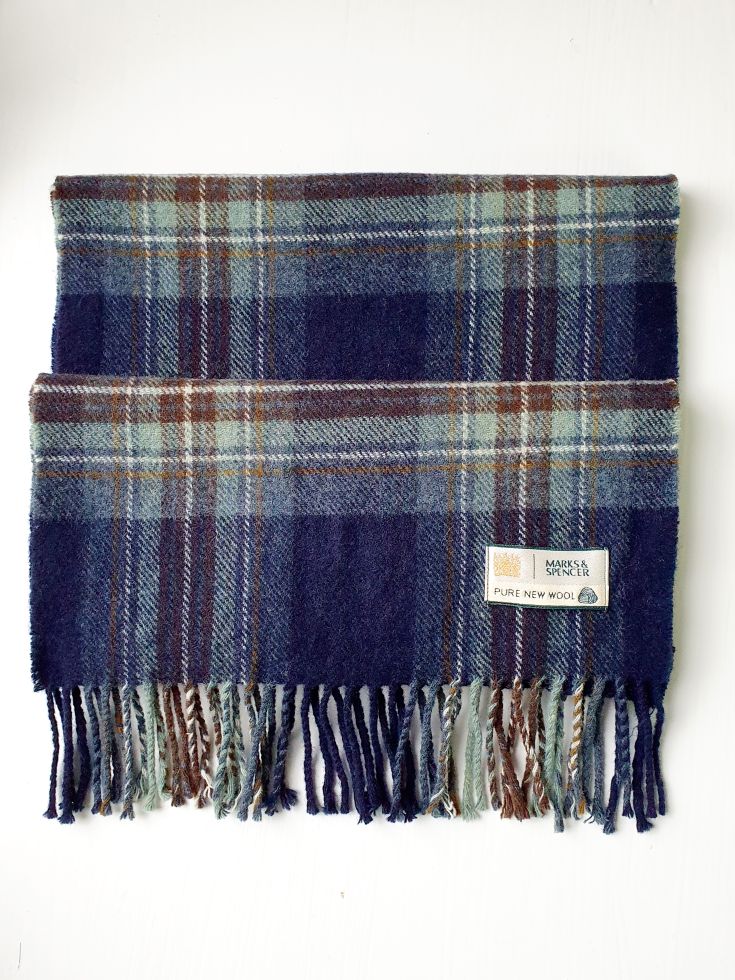 Vintage Tartan Wool Scarf - Image 3