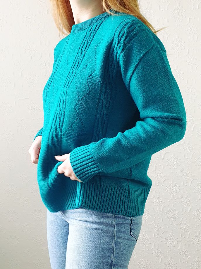 Vintage Teal Jumper - M/L - Image 5