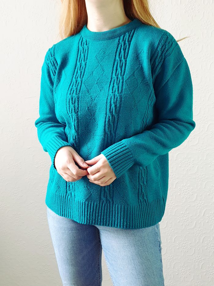 Vintage Teal Jumper - M/L - Image 6