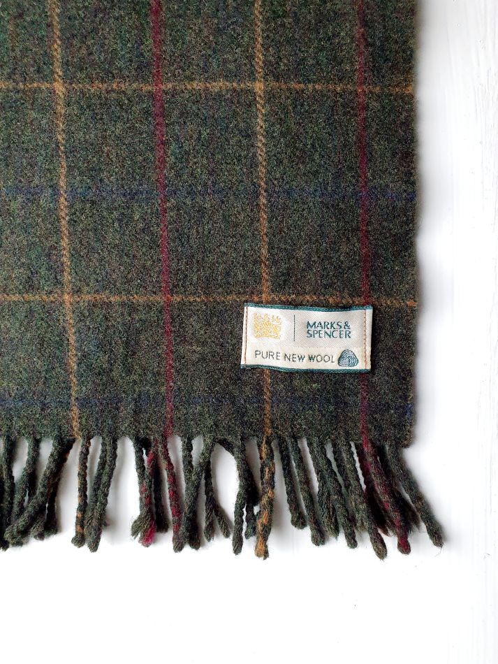 Vintage Tweed Look Wool Scarf - Image 4