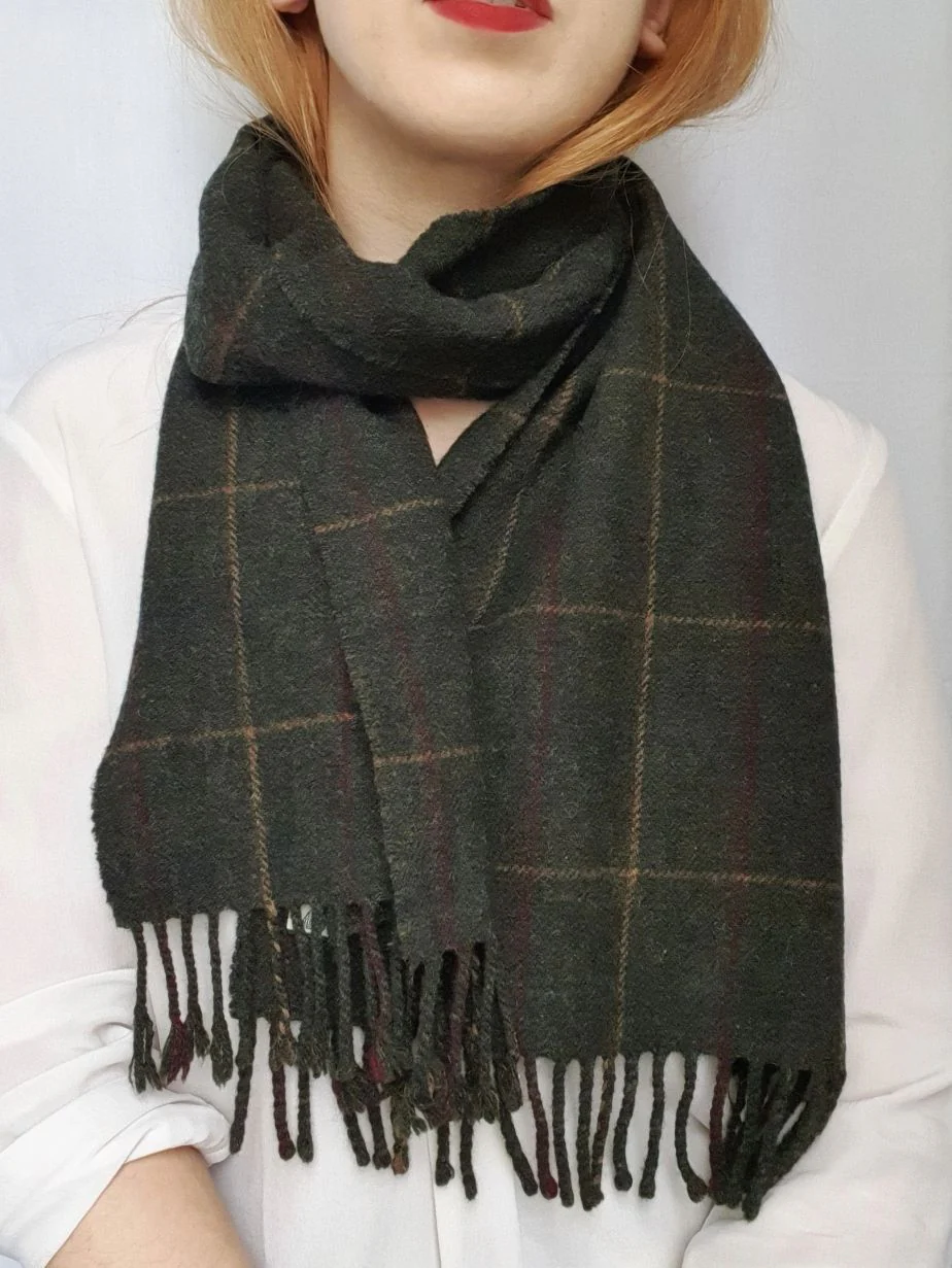 Vintage Tweed Look Wool Scarf - Image 5