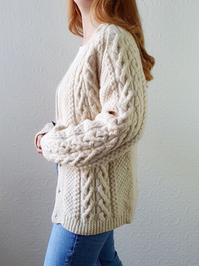 Vintage V-Neck Arran Cardigan - S/M - Image 5