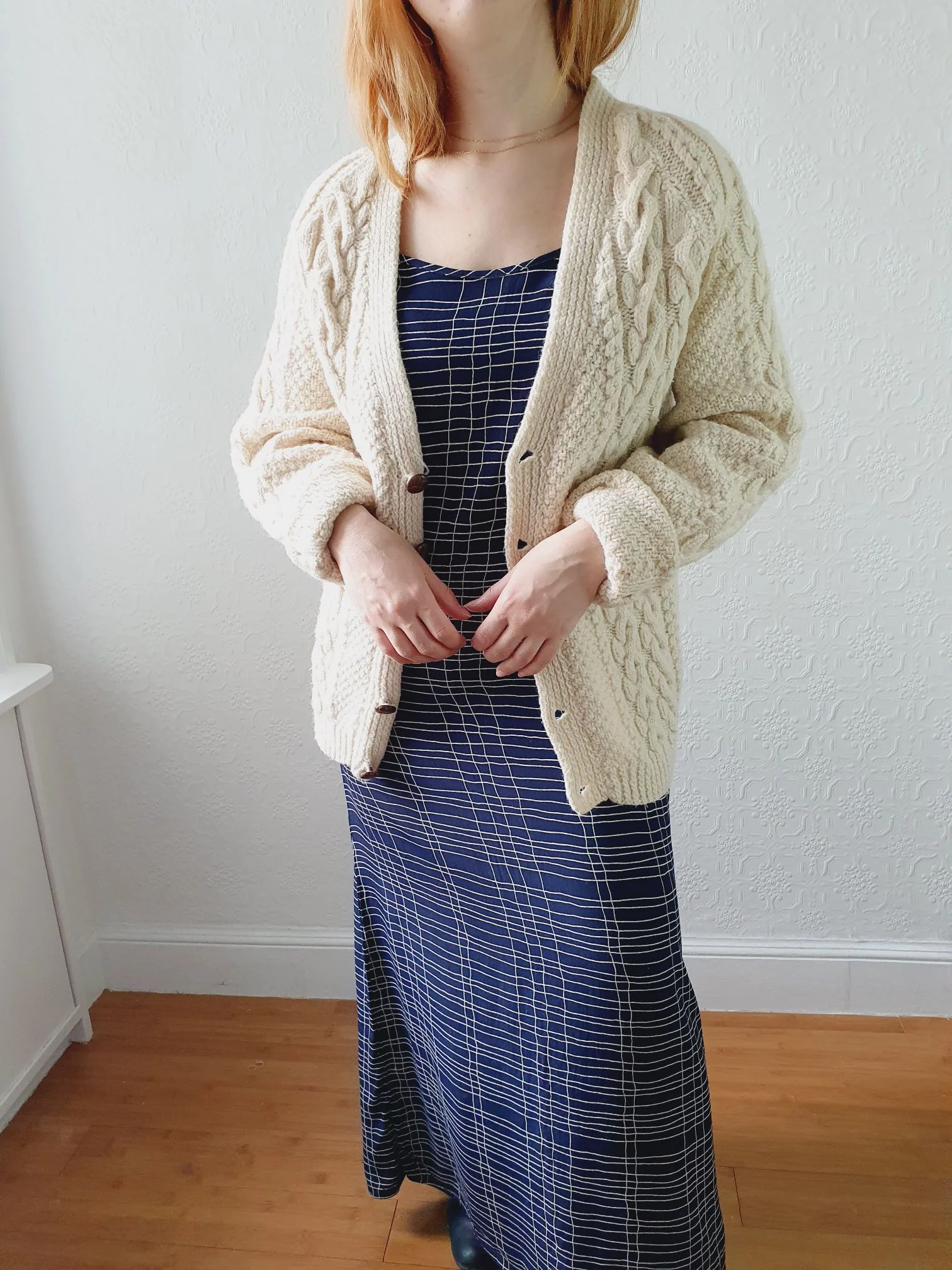 Vintage V-Neck Arran Cardigan - S/M - Image 9