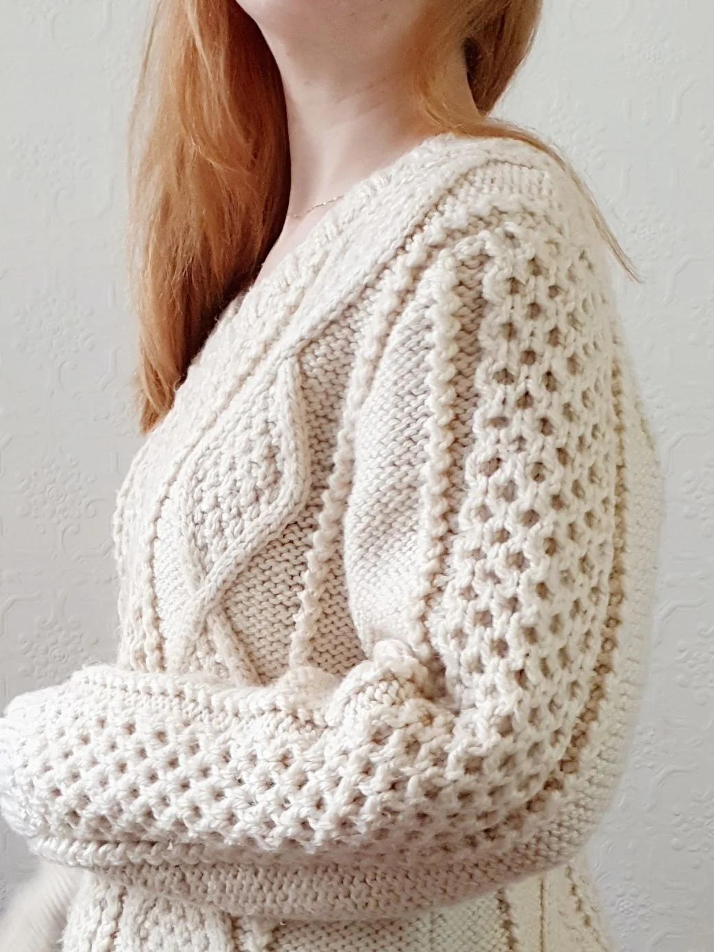 Vintage V-Neck Arran Jumper - M/L - Image 7