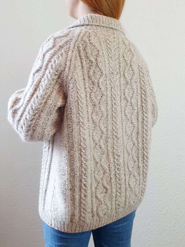 Vintage Warm Grey Arran Cardigan - S/M - Image 7