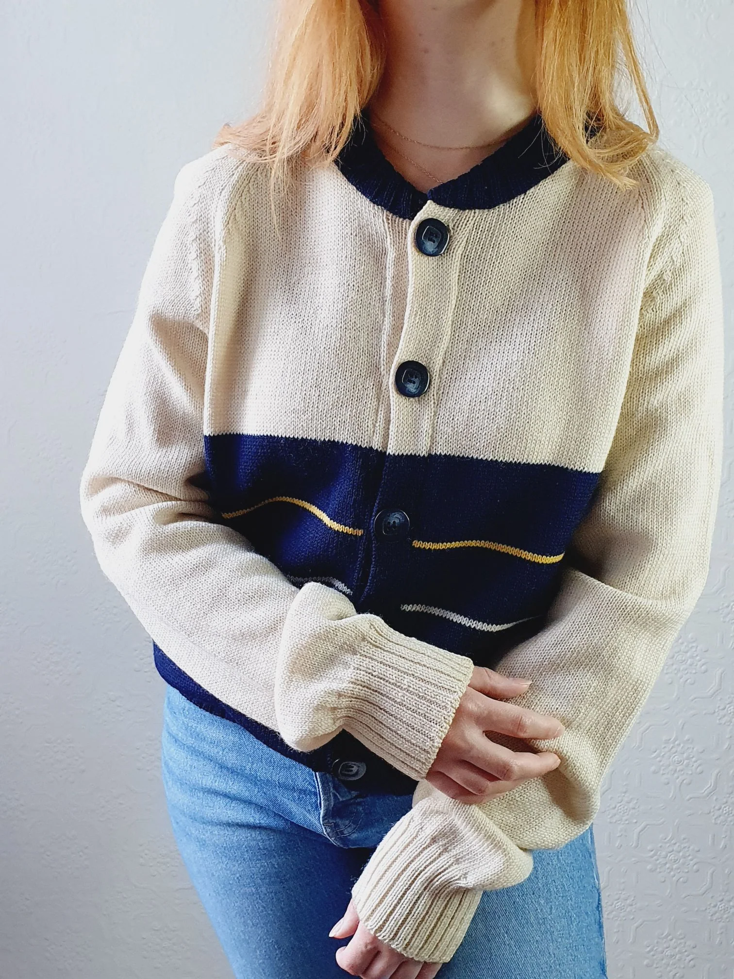 Vintage Wool Cardigan - L - Image 3