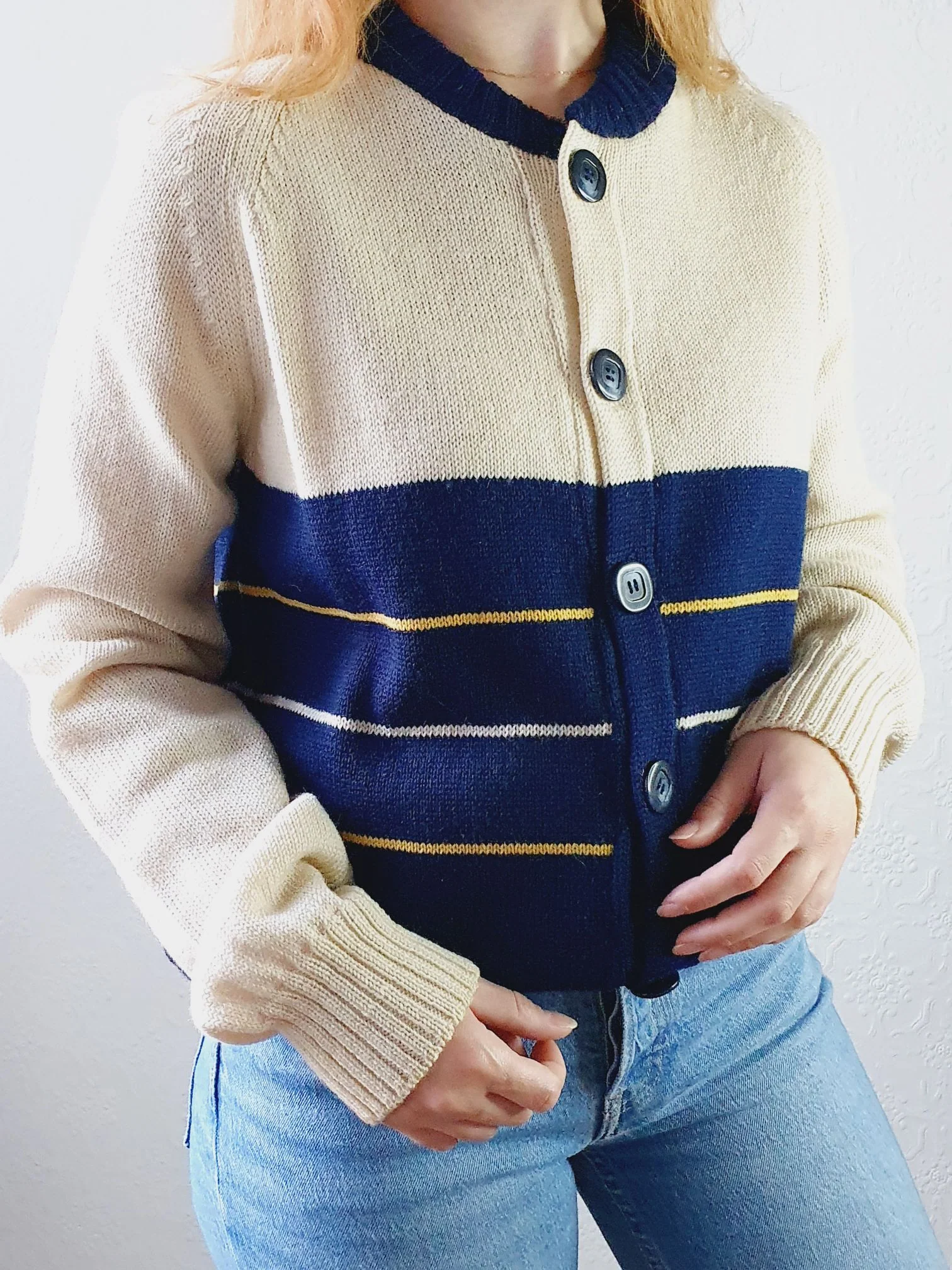 Vintage Wool Cardigan - L - Image 4