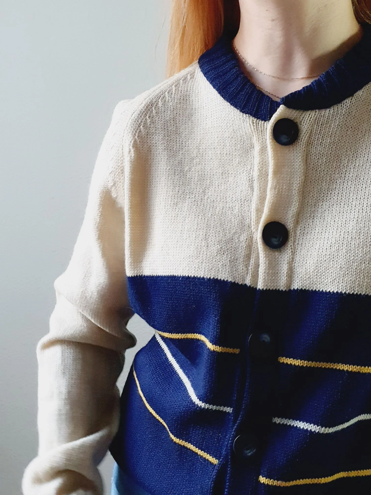 Vintage Wool Cardigan - L - Image 7